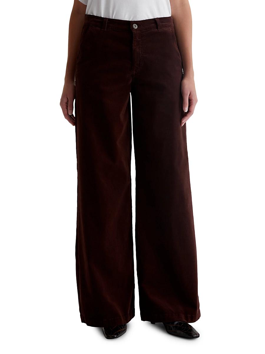 Womens Stella Mid-Rise Corduroy Palazzo Pants Product Image