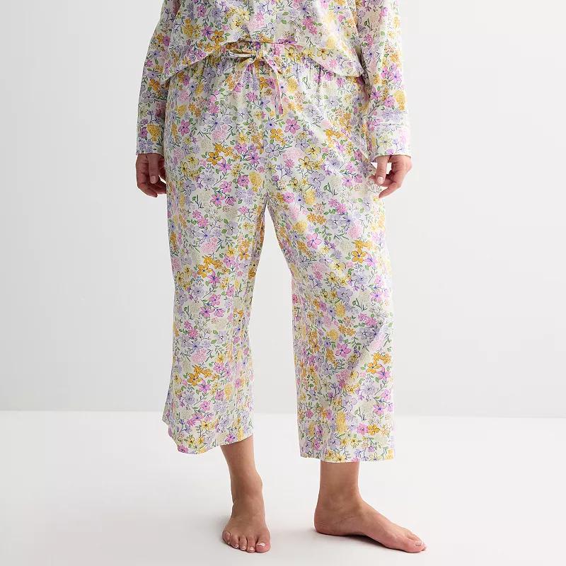 Plus Size Sonoma Goods For Life Woven Separates Cropped Pajama Pants, Womens Product Image