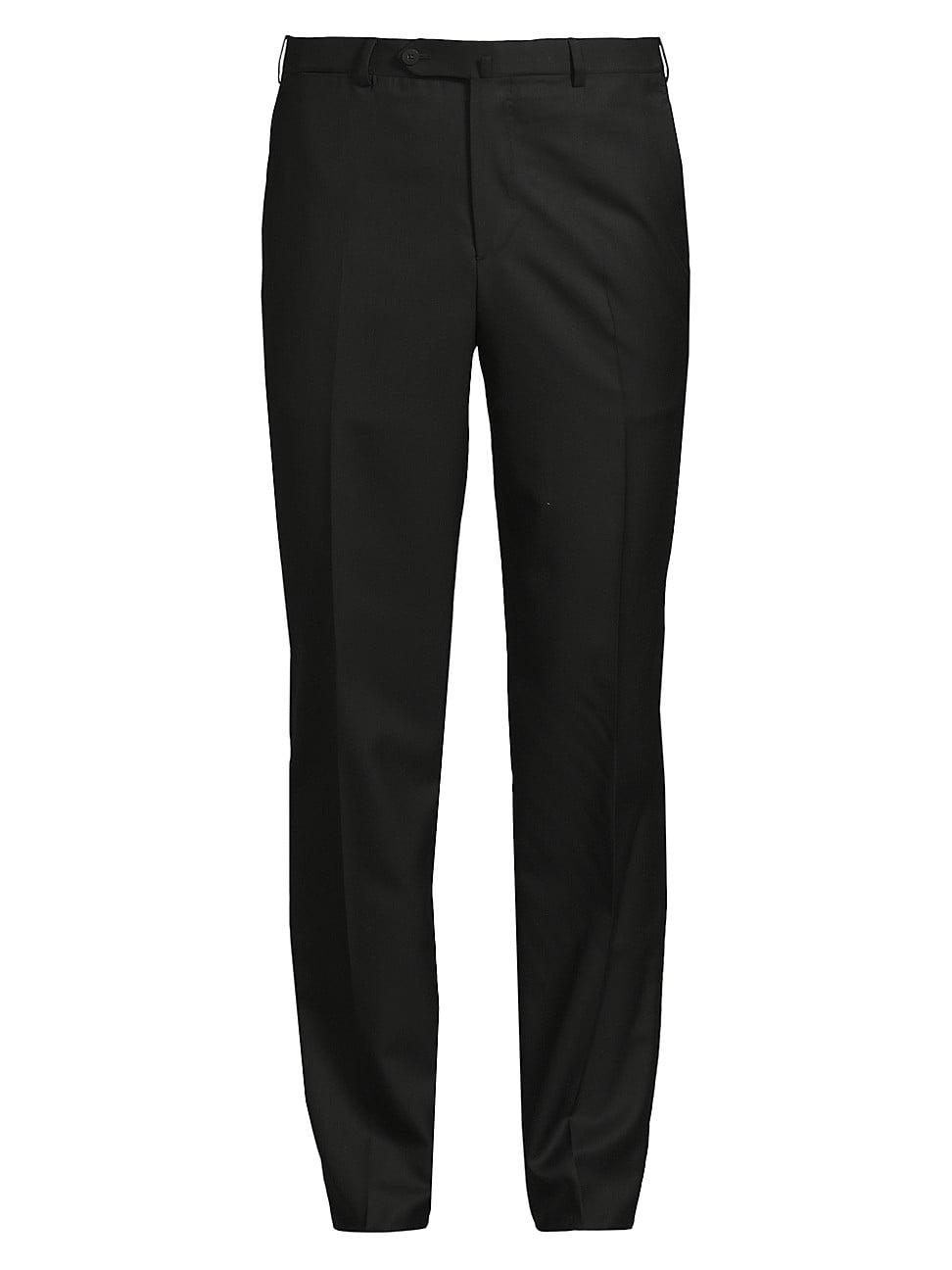 Mens Basic Extended-Tab Wool Trousers Product Image