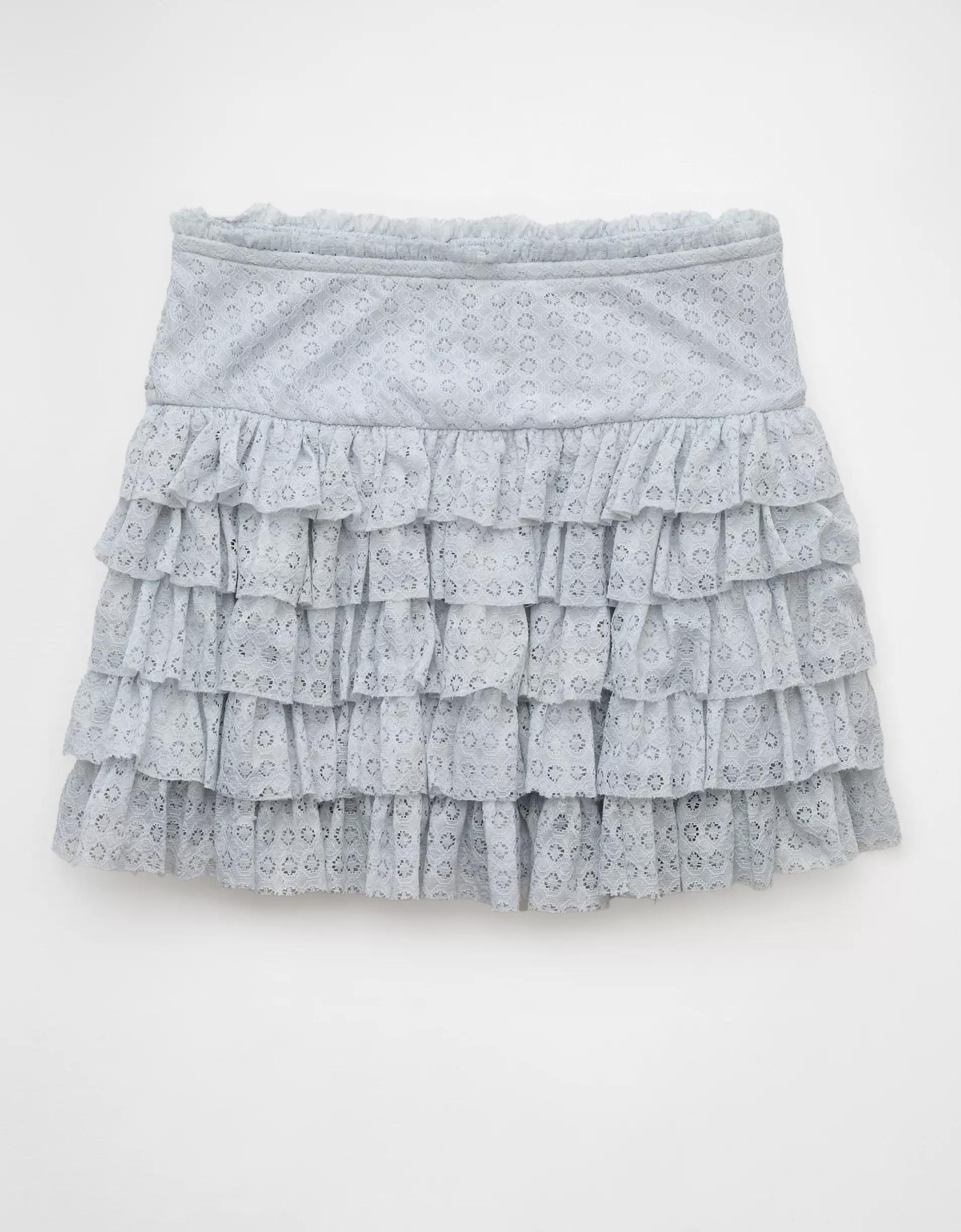 AE High-Waisted Ruffle Mini Skort Product Image