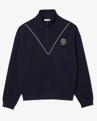 Men's Loose Fit Zip Neck Piqué Sweatshirt Product Image