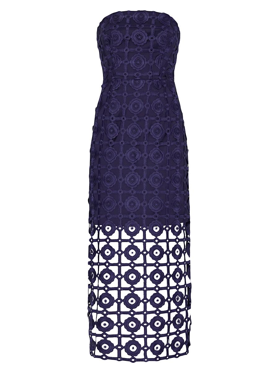 Womens Kait Strapless Tiled Lace Midi-Dress Product Image
