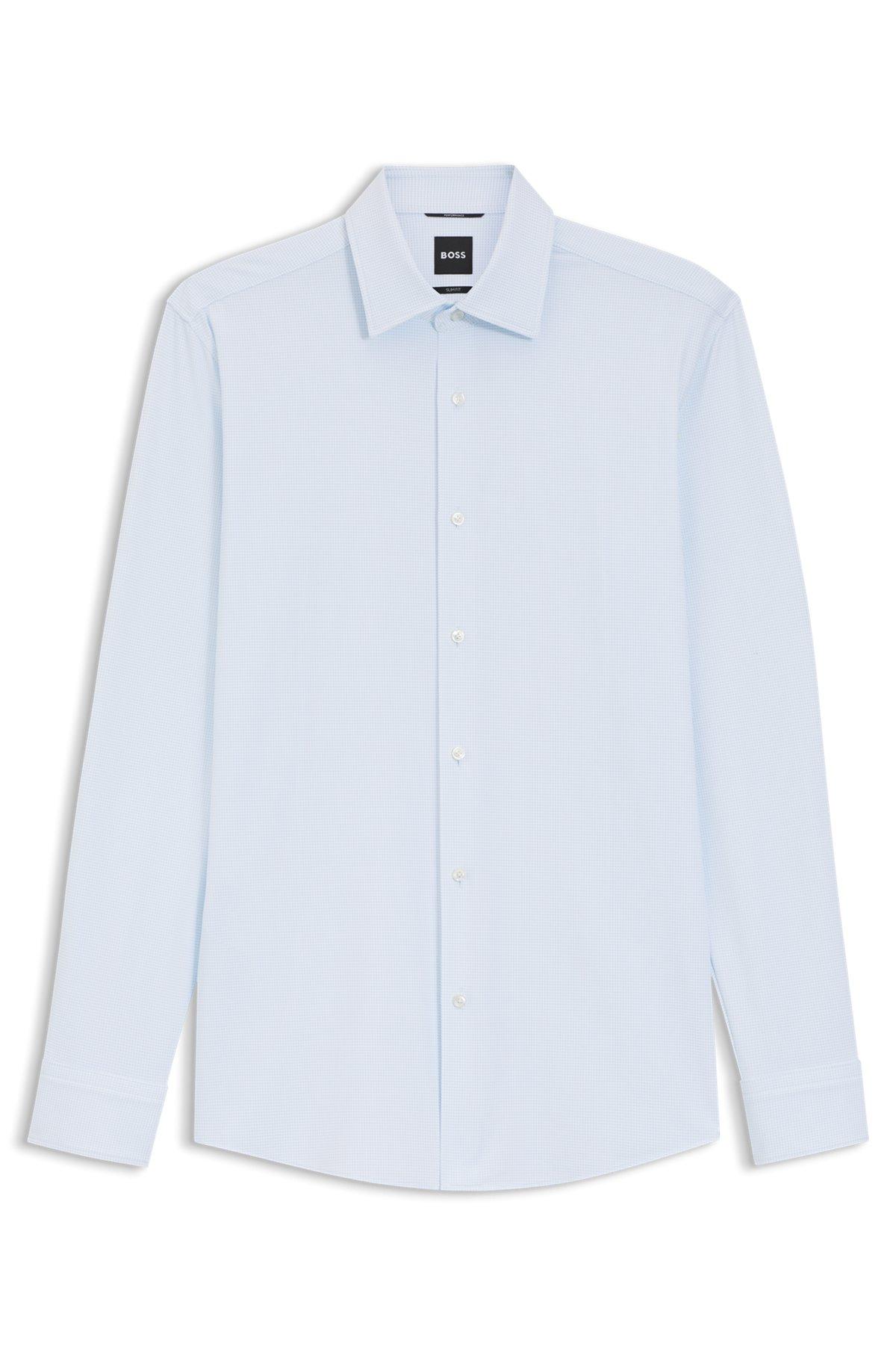 Slim-fit shirt in Italian performance-stretch jersey Product Image