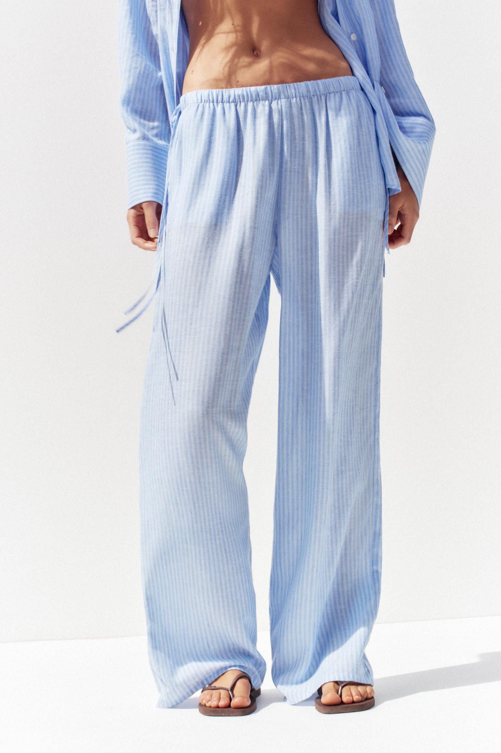 STRIPED PALAZZO PANTS Product Image