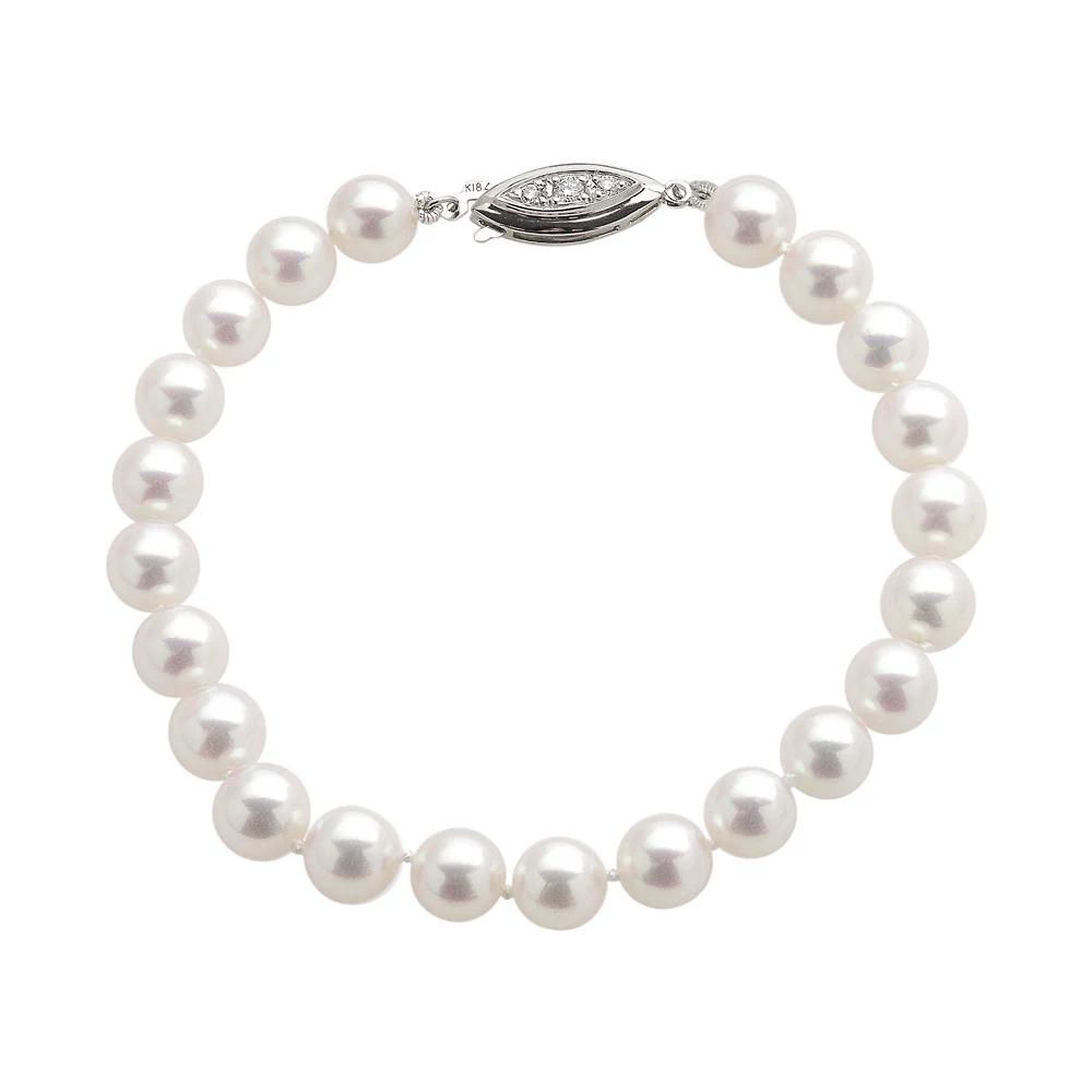 PearLustre by Imperial 18k White Gold AAA Akoya Cultured Pearl Bracelet (7-7.5 mm), Women's,  Product Image