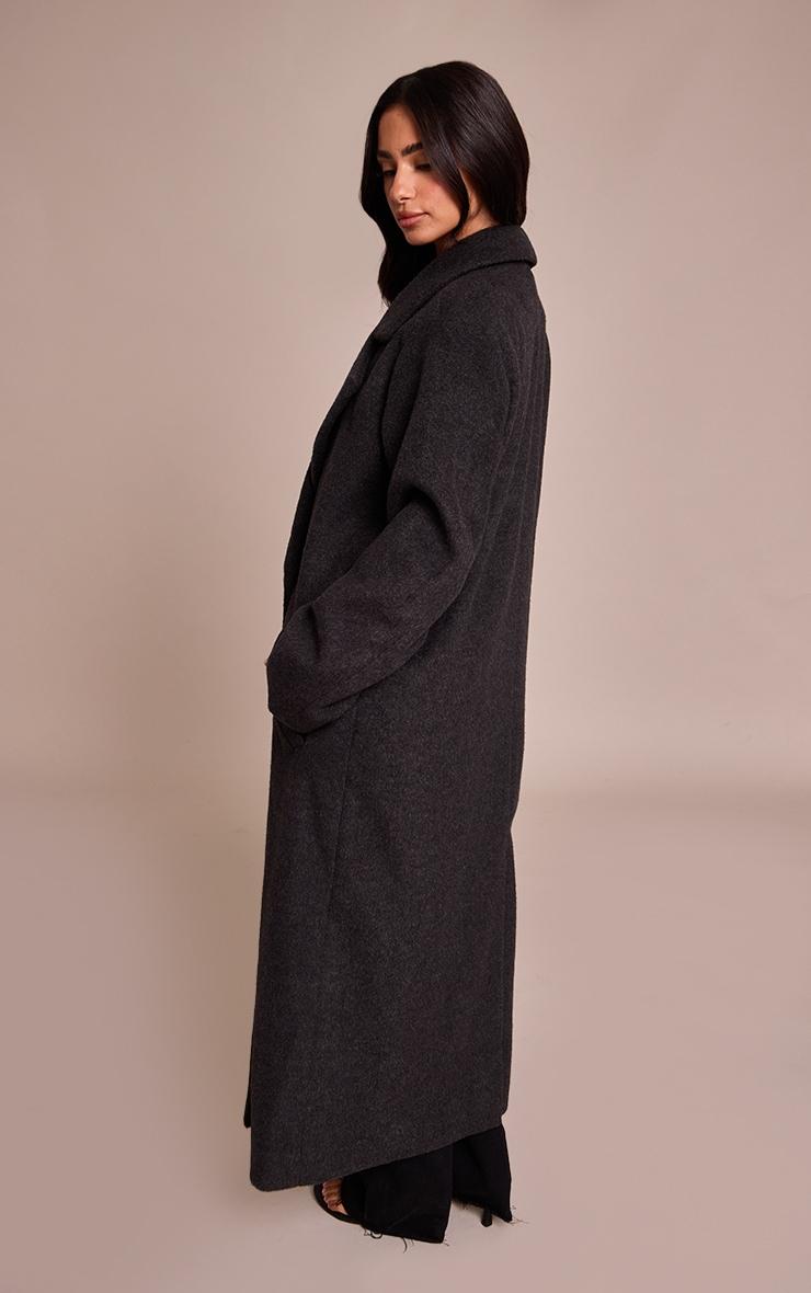 Petite Charcoal Brushed Wool Maxi Coat Product Image