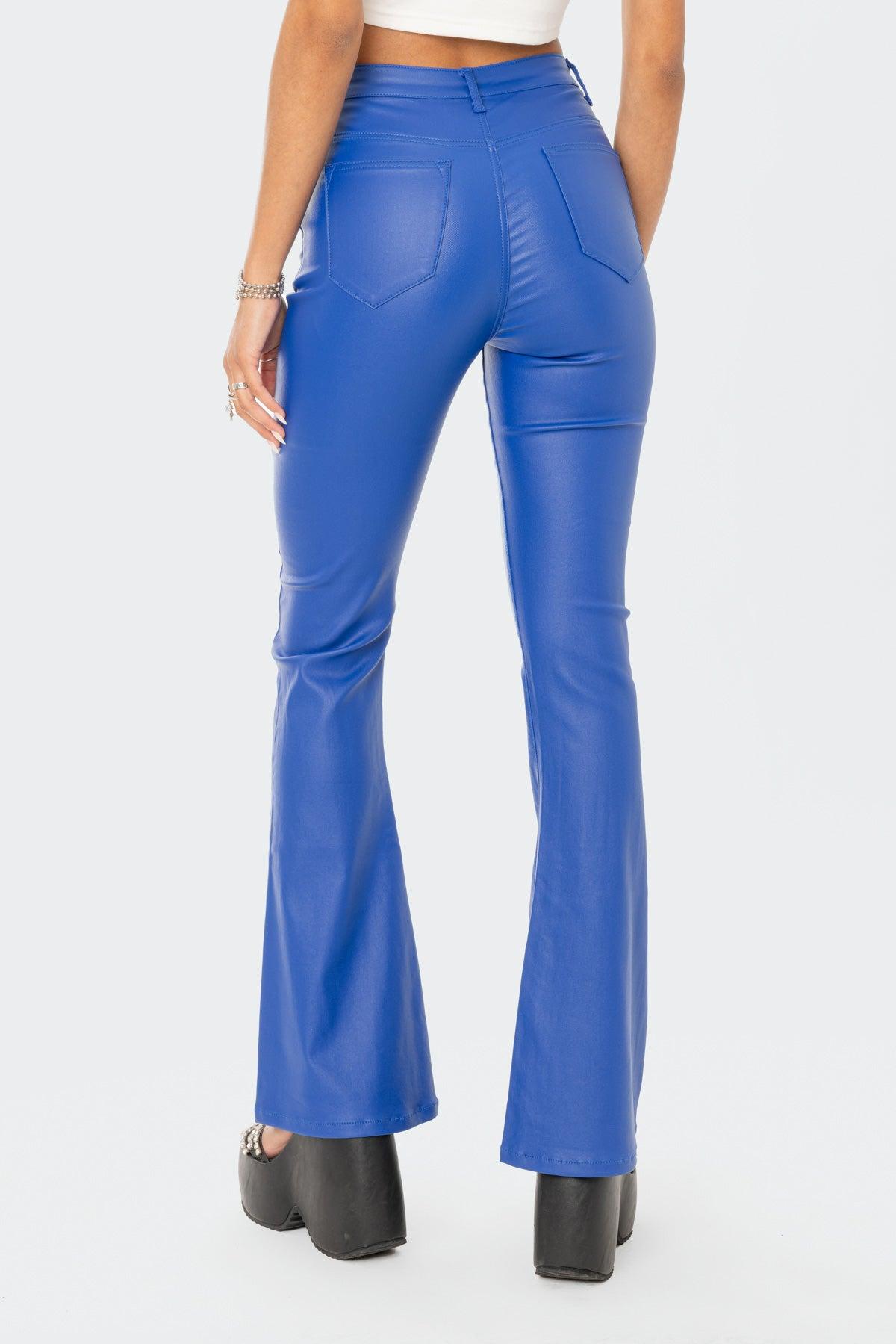 Luna Faux Leather Flare Jeans Product Image