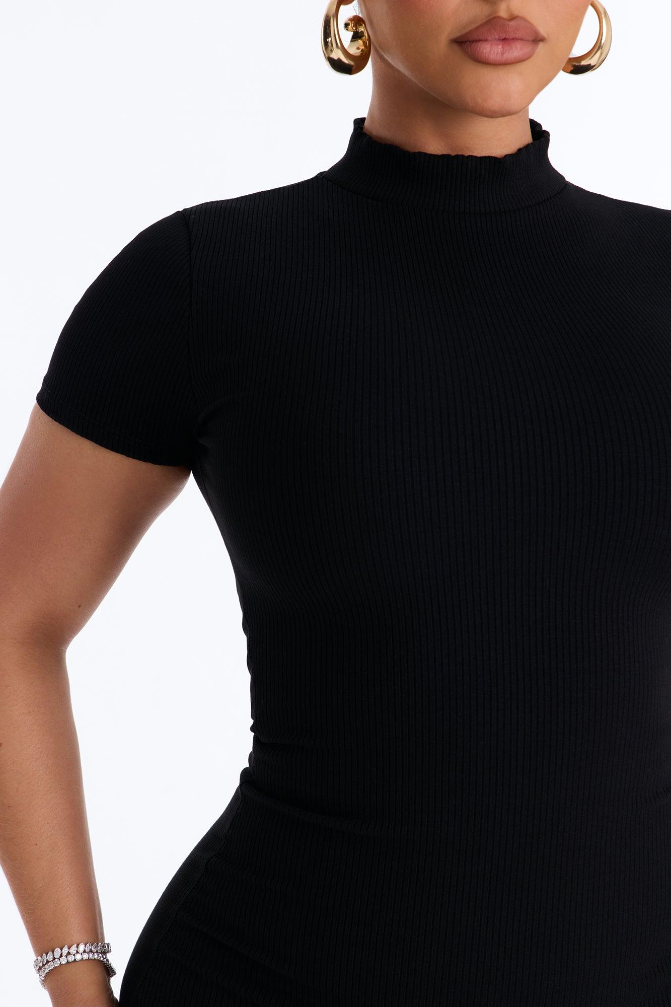 Maribel Short Sleeve Capri Jumpsuit - Black Female Product Image