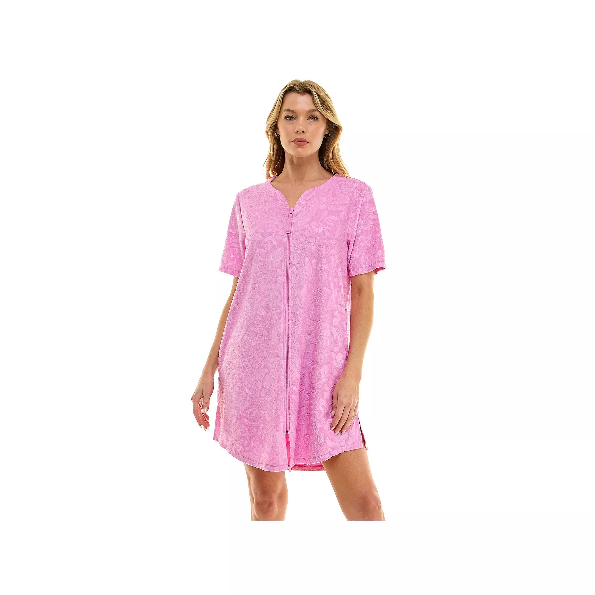 Women's Croft & Barrow® Embossed Honey Knit Terry Zip Robe,  Product Image