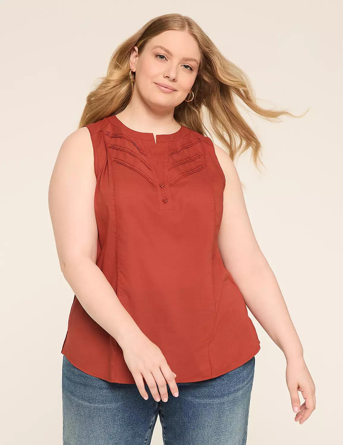 Sleeveless Pintuck Popover Blouse Product Image
