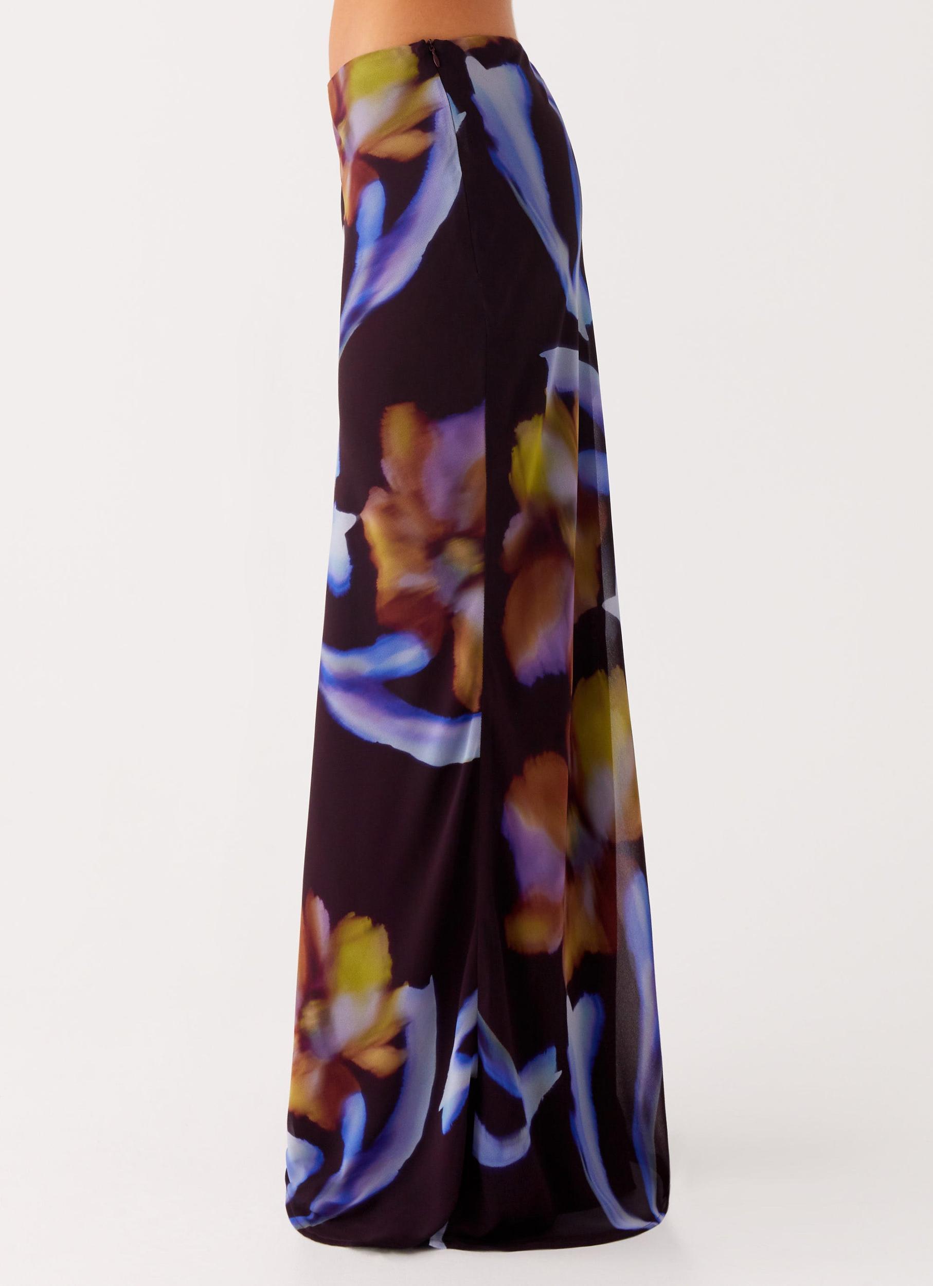 Barbados Maxi Skirt - Dark Floral Product Image