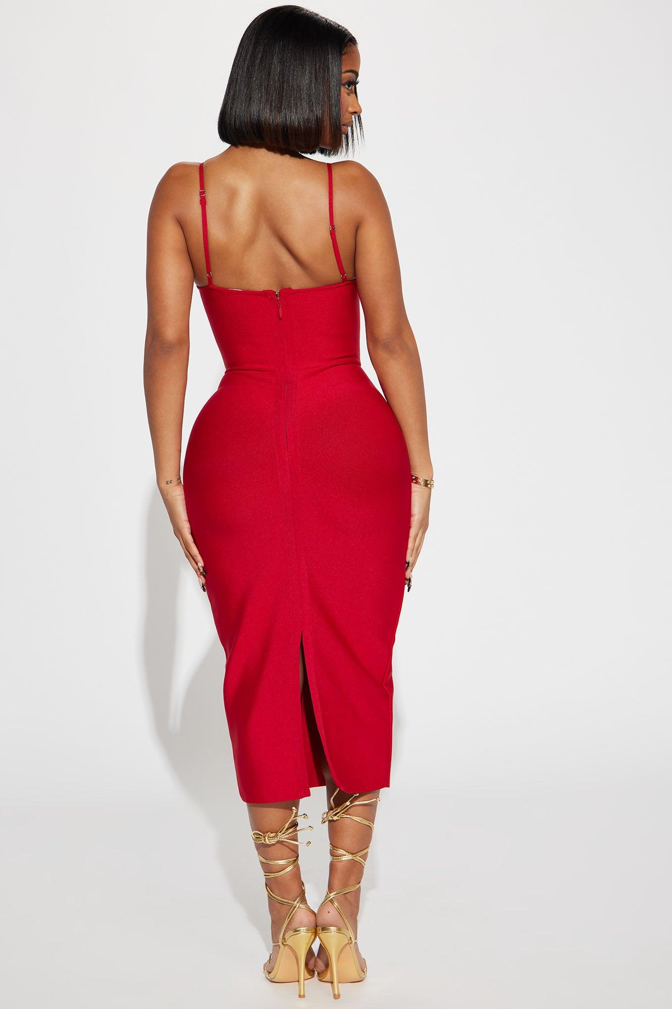 Becky Bandage Midi Dress - Red Product Image