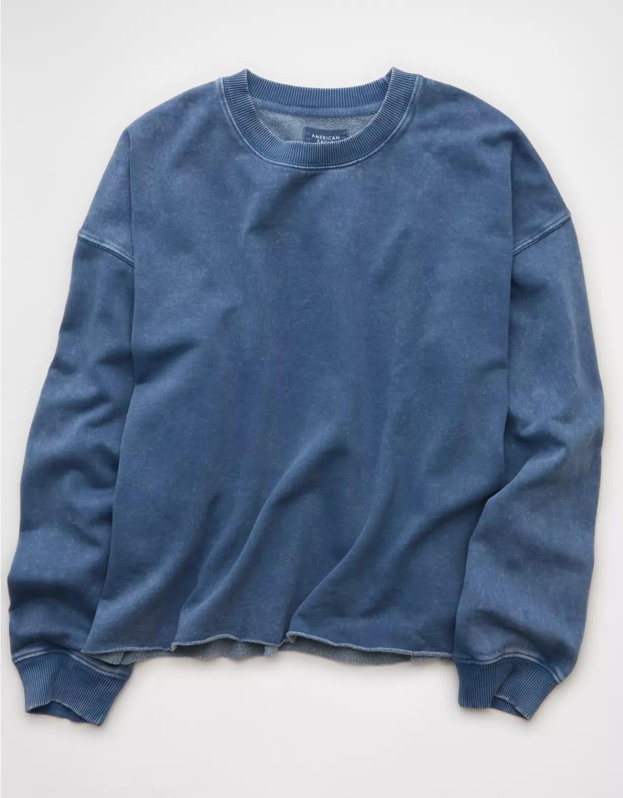 AE Everyday Luxe Cropped Cut-Off Sweatshirt Product Image