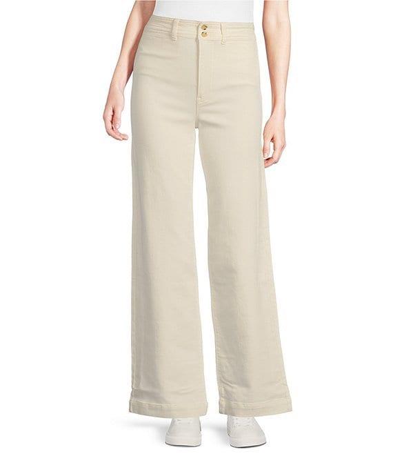 Faherty Stretch Terry Harbor High Rise Wide Leg Jeans Product Image