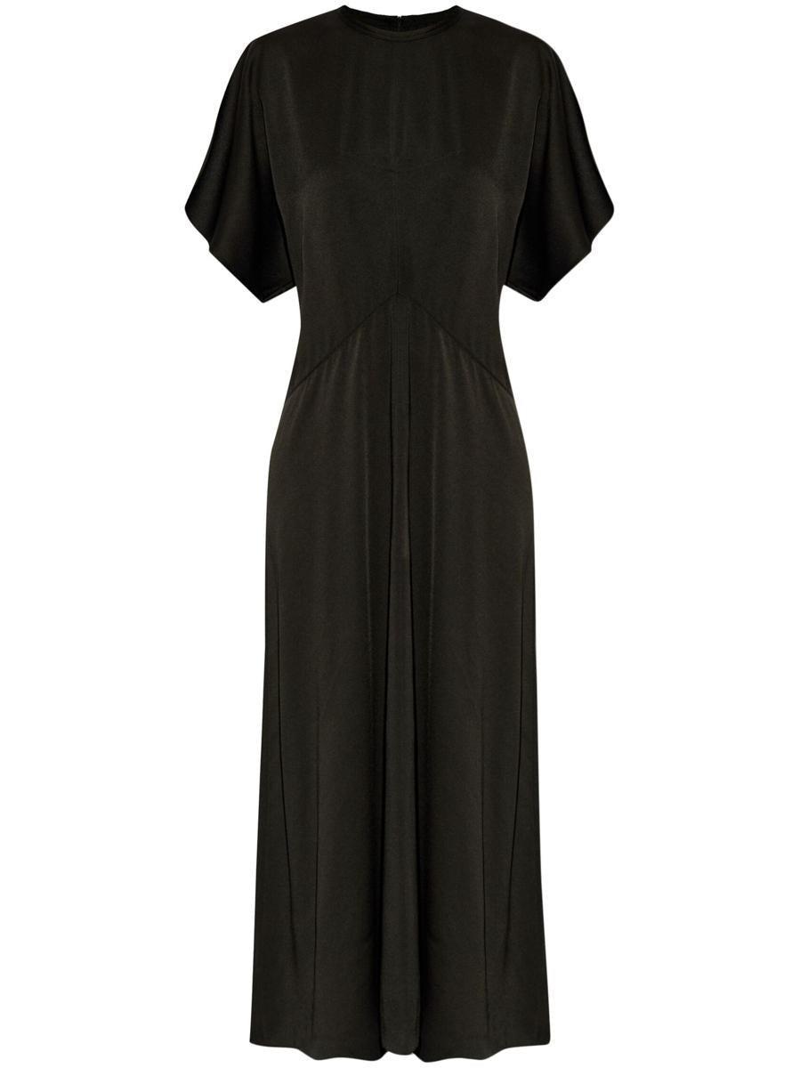 ISABEL MARANT Maxi Dress With Draped Sleeves And Fitted Waistline In Black Product Image