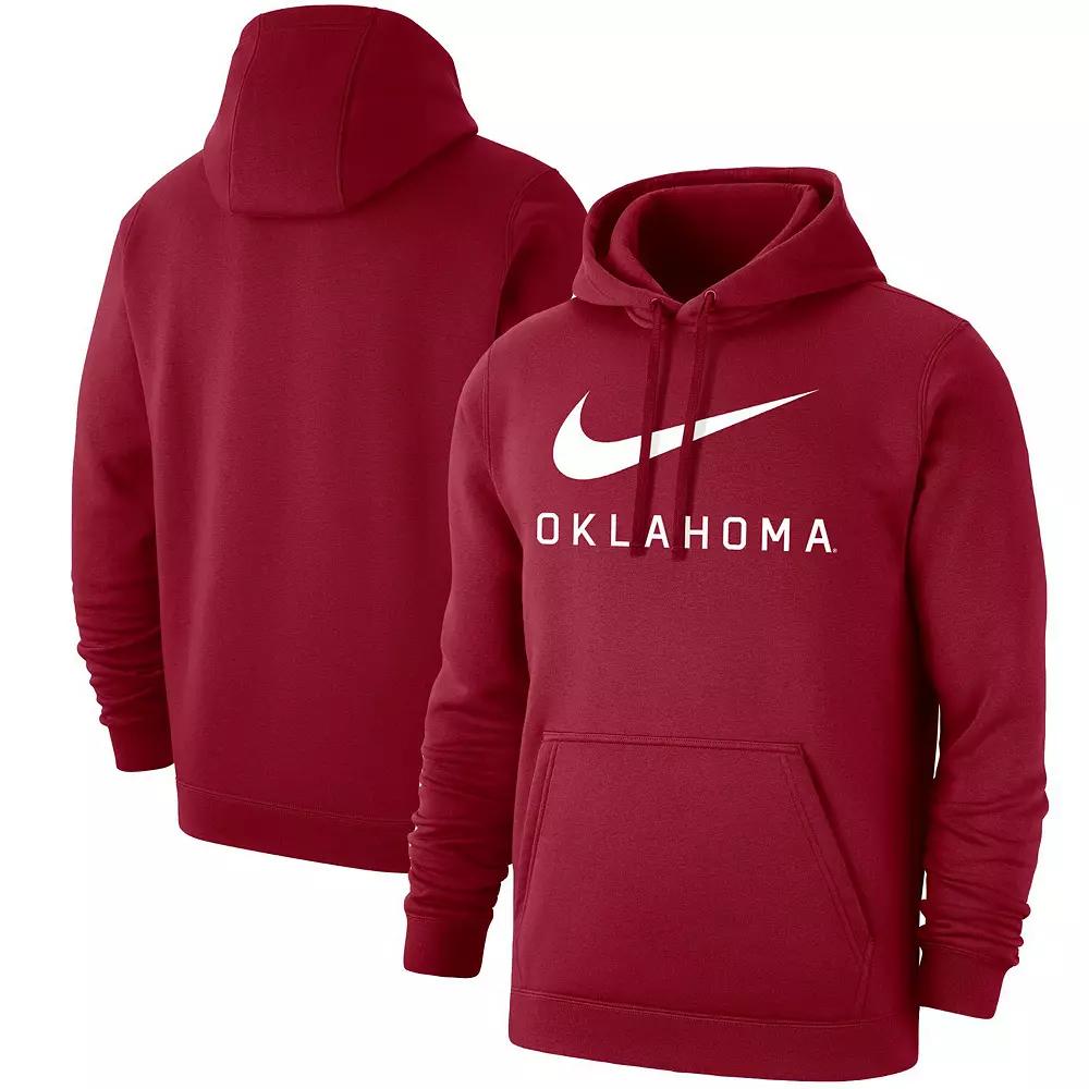 Mens Nike Crimson Oklahoma Sooners Big Swoosh Club Pullover Hoodie Product Image