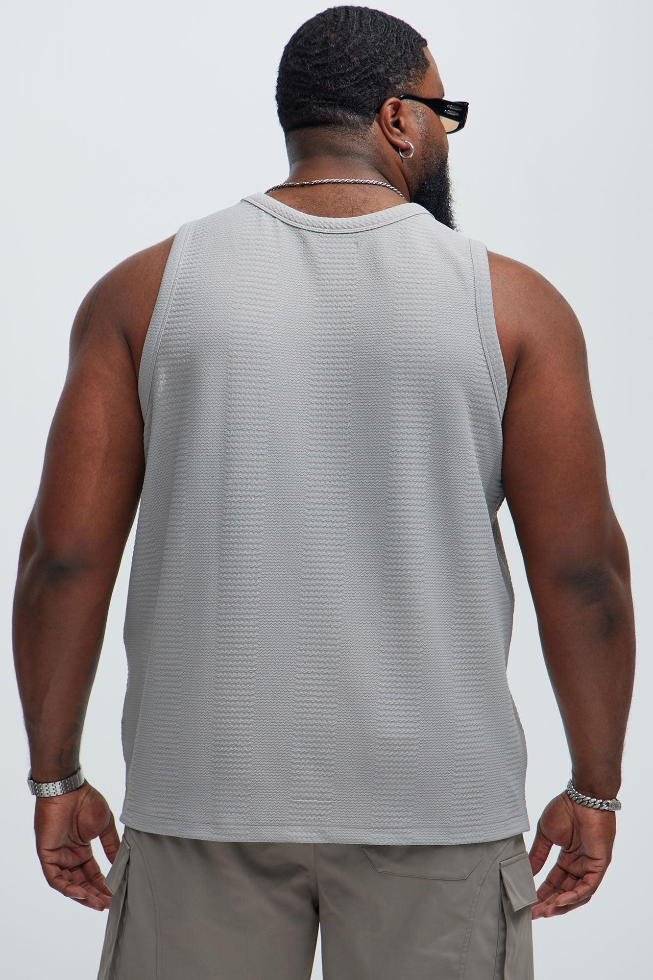 Angelo Textured Tank - Grey Product Image