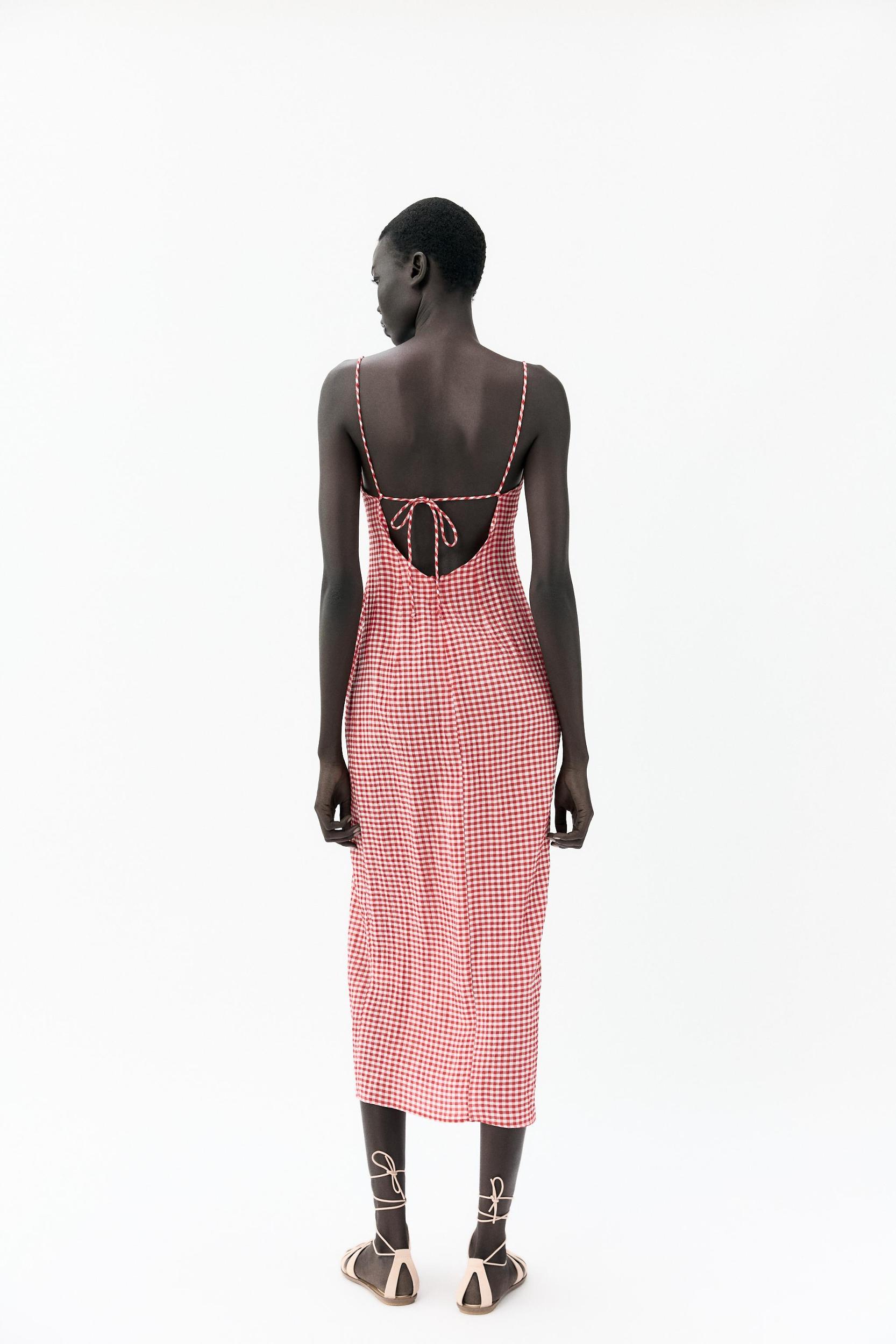 GINGHAM MIDI DRESS Product Image