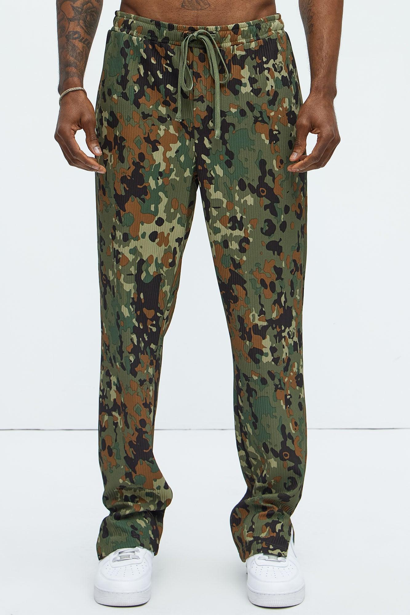 Show Up Slim Slit Pants - Camouflage Product Image