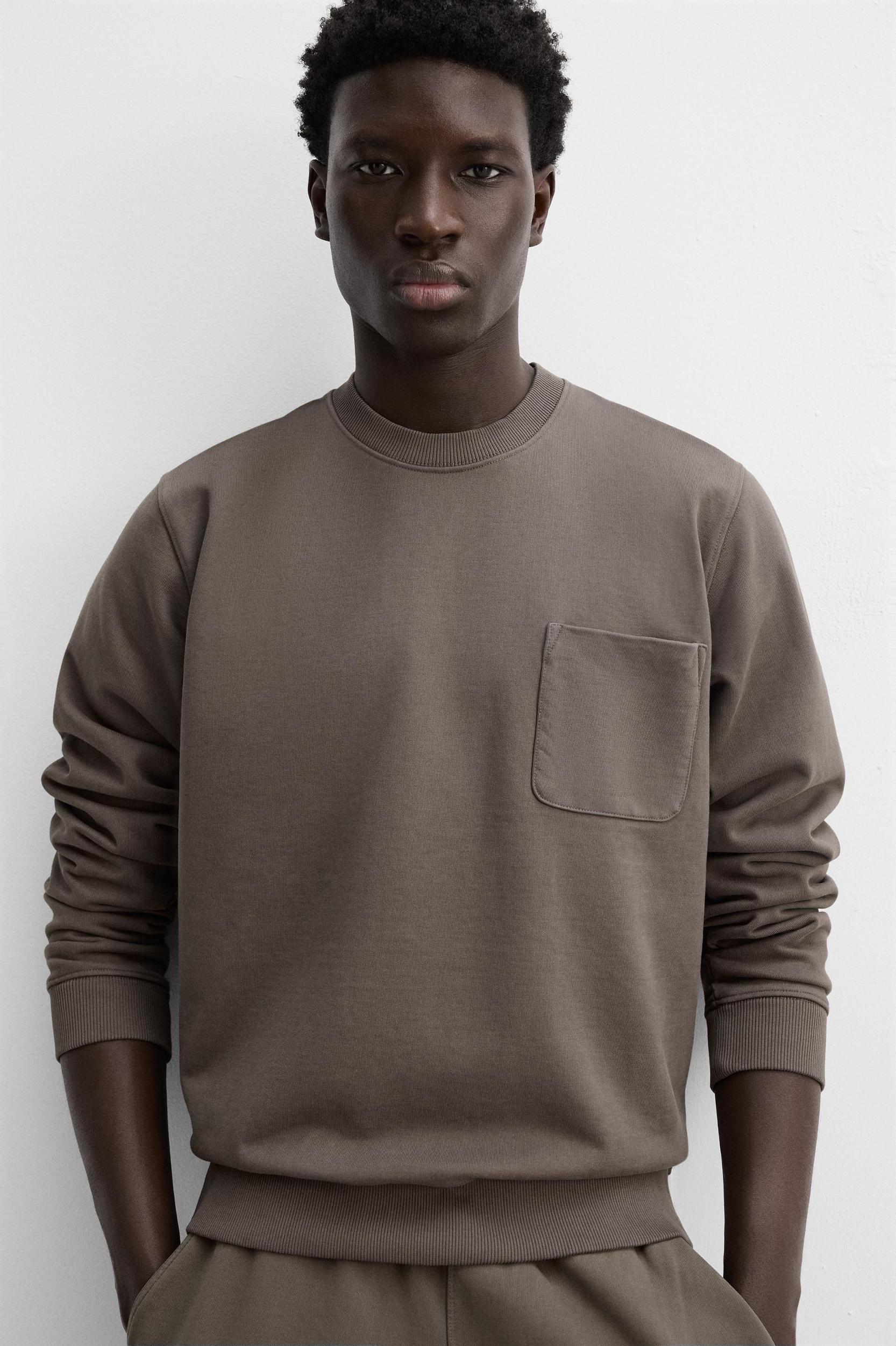 CREW NECK POCKET SWEATSHIRT Product Image