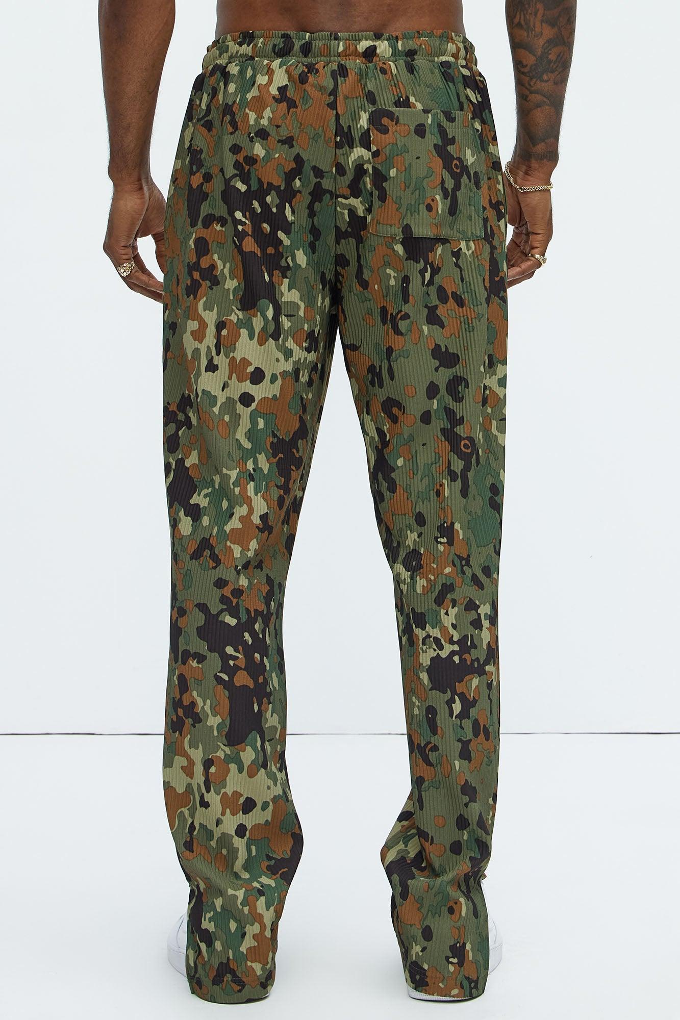 Show Up Slim Slit Pants - Camouflage Product Image