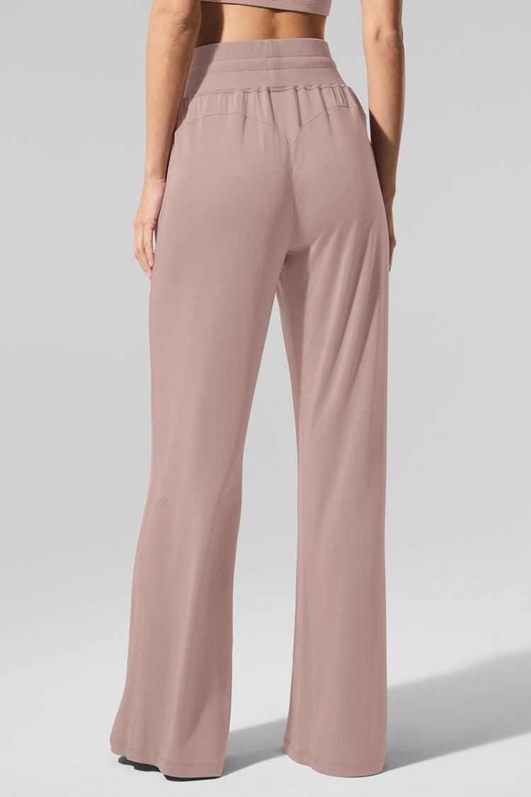Semi-Sheer Delicate Lounge Flare Pant - Taupe Product Image