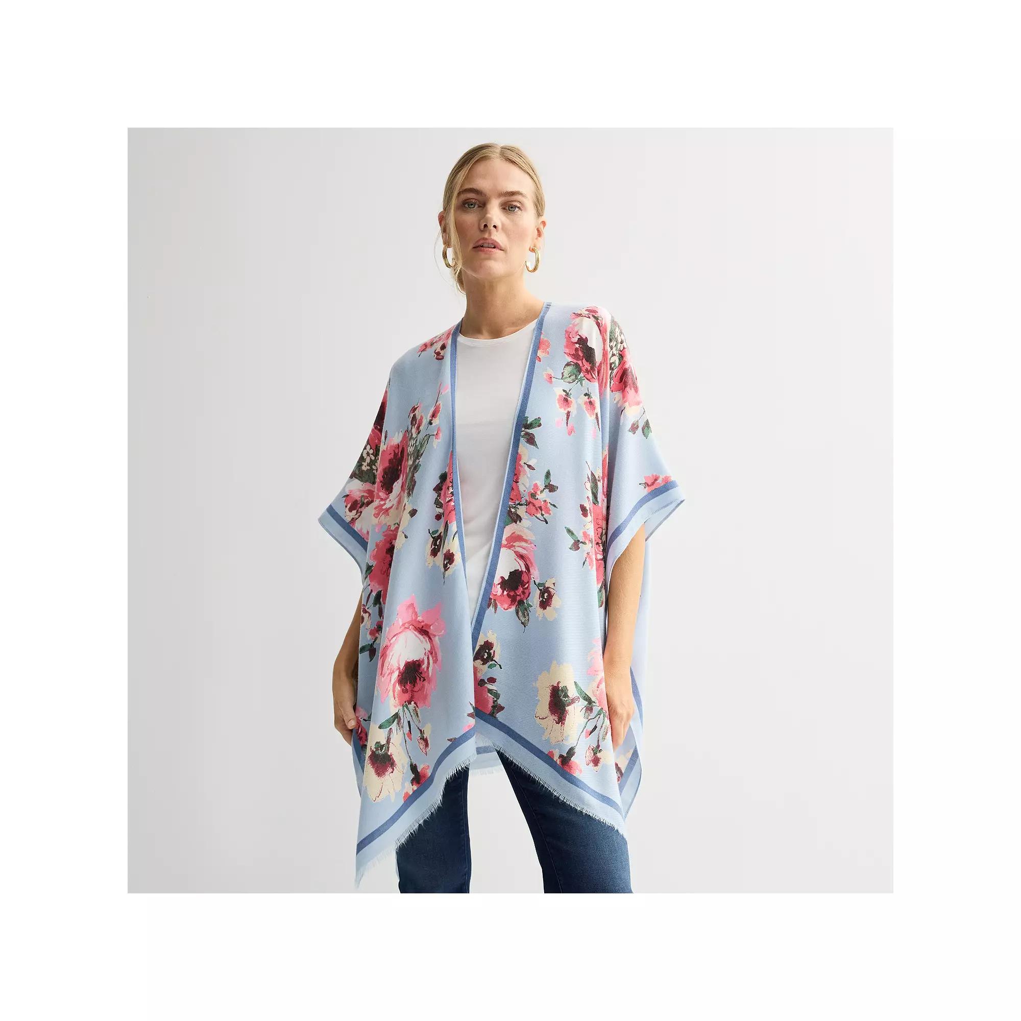 Women's Nine West Brushed Floral Printed Softy Topper, Chambray Team Product Image