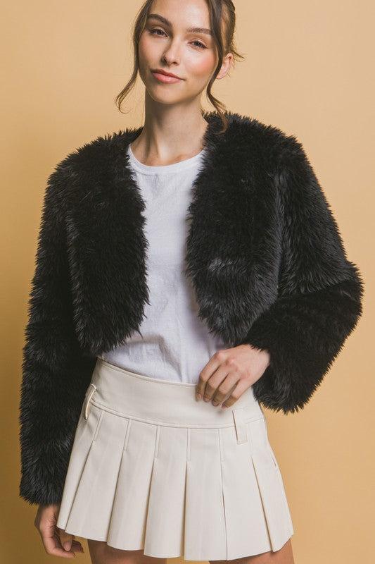 Fiona Fur Crop Jacket (Small to Large) Product Image