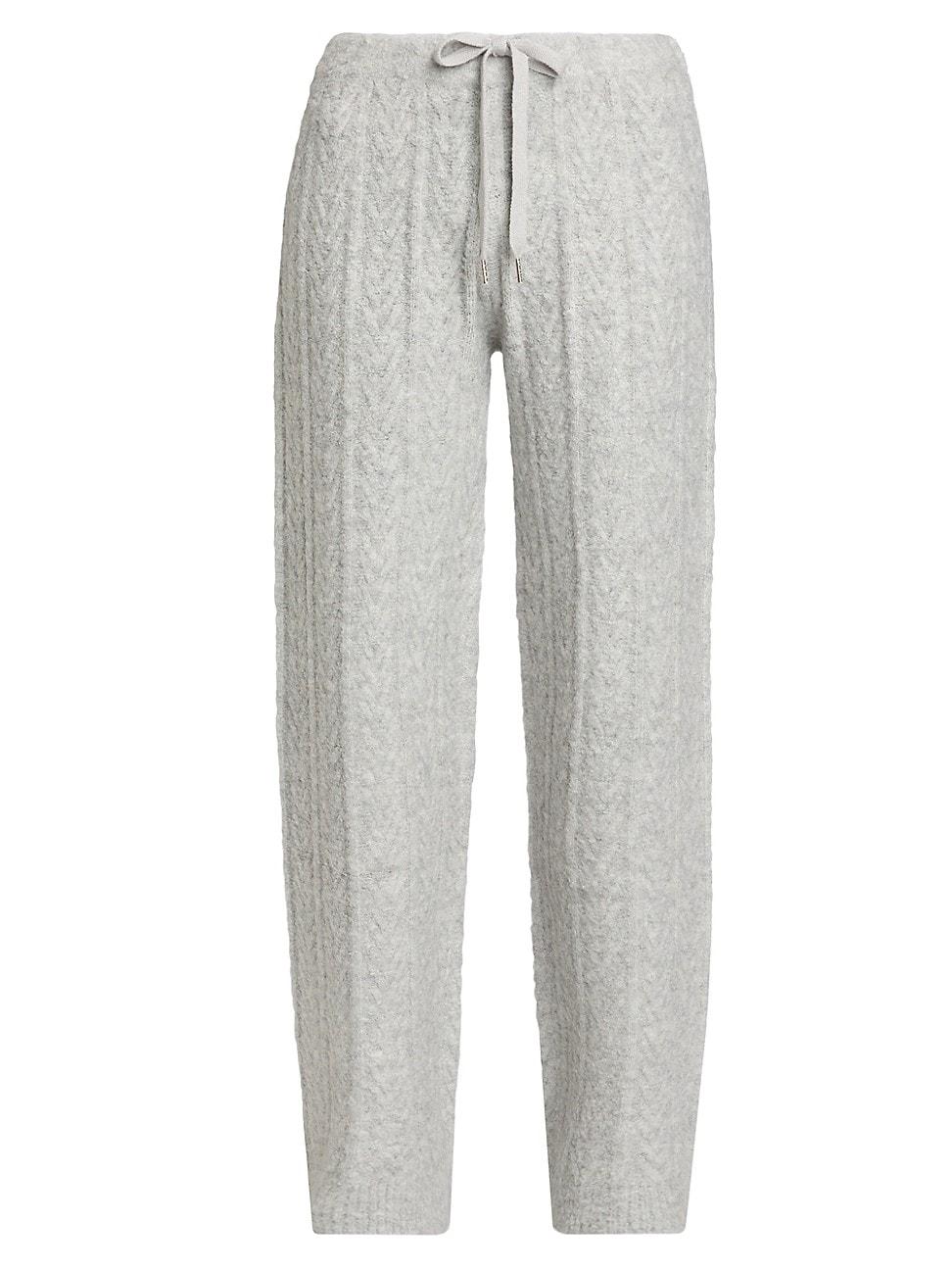 Womens Cable-Knit Drawstring Sweatpants Product Image