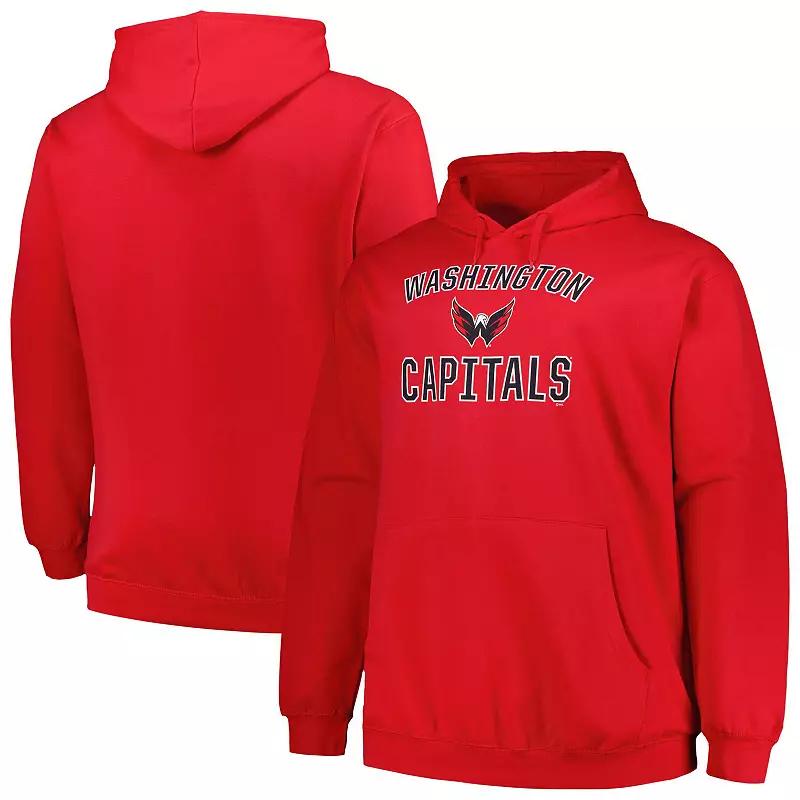 Men's Profile Red Washington Capitals Big & Tall Arch Over Logo Pullover Hoodie,  Product Image
