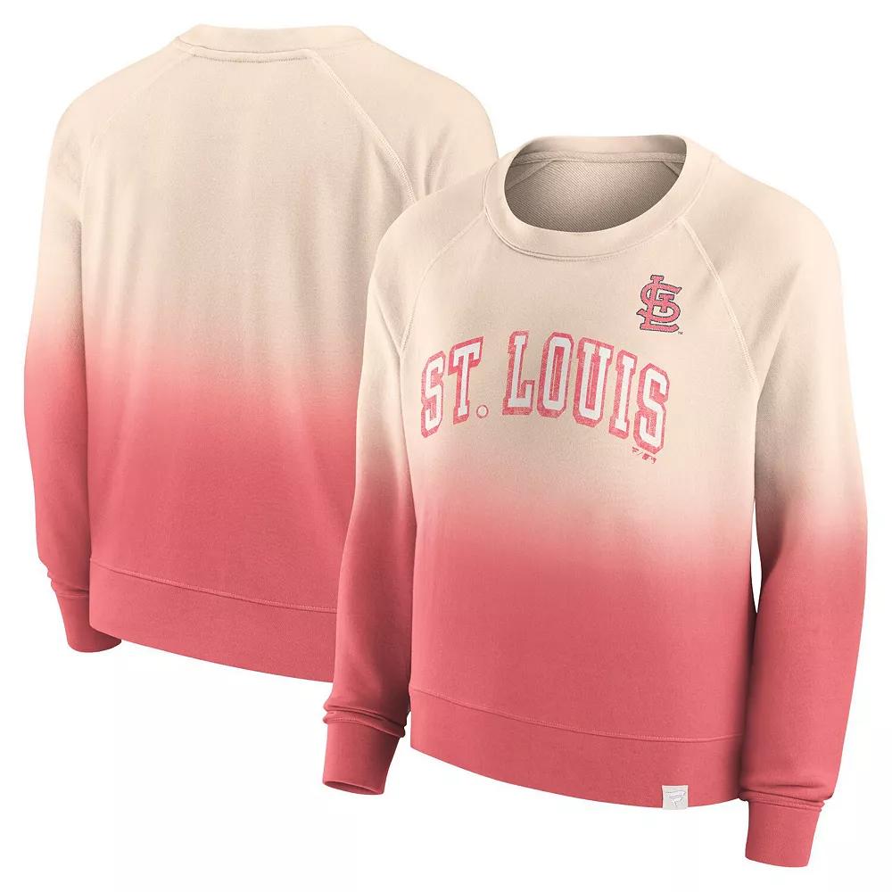 Women's Fanatics Branded Tan/Red St. Louis Cardinals Luxe Lounge Arch Raglan Pullover Sweatshirt,  Product Image