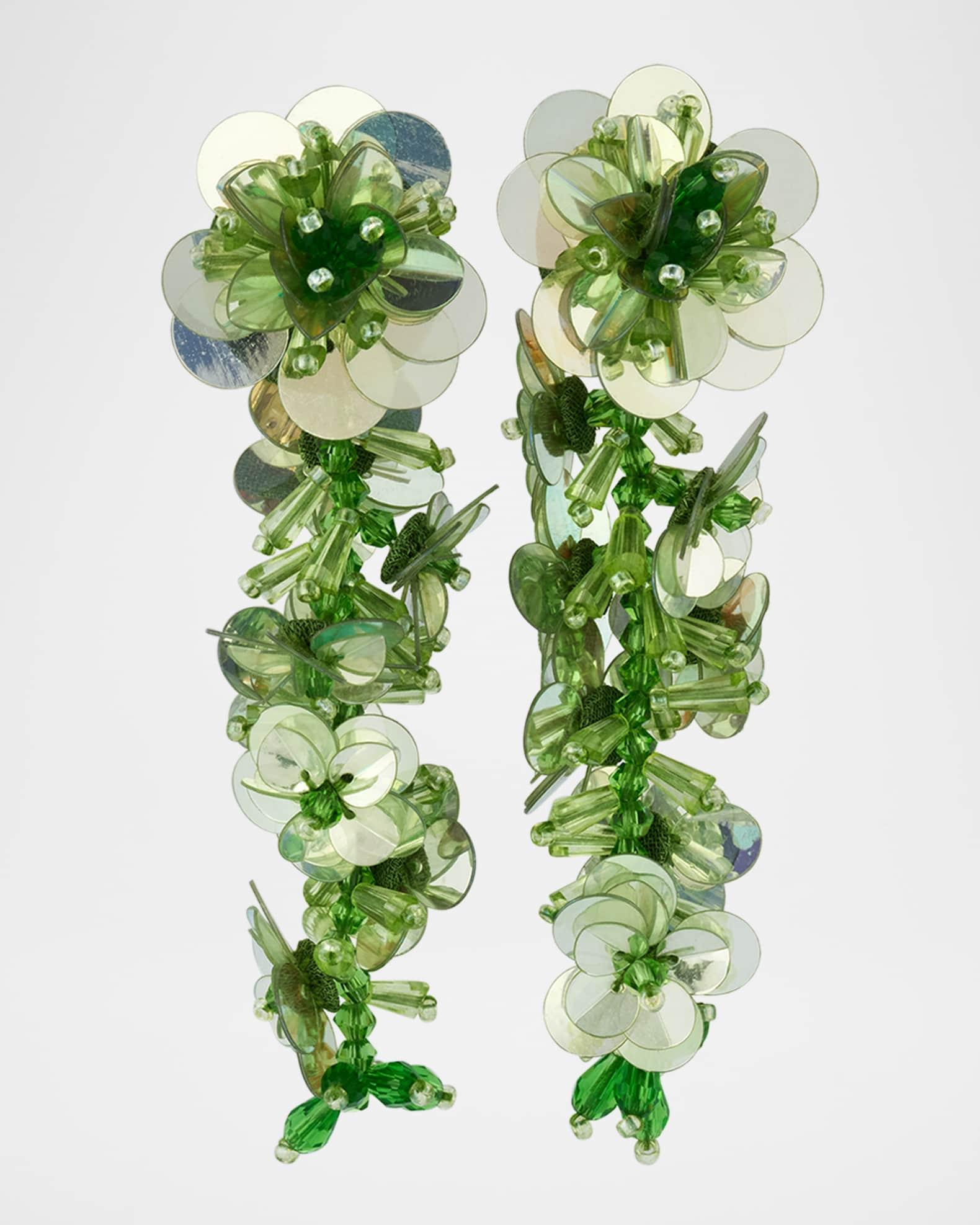 Sequin Flower Drop Earrings Product Image