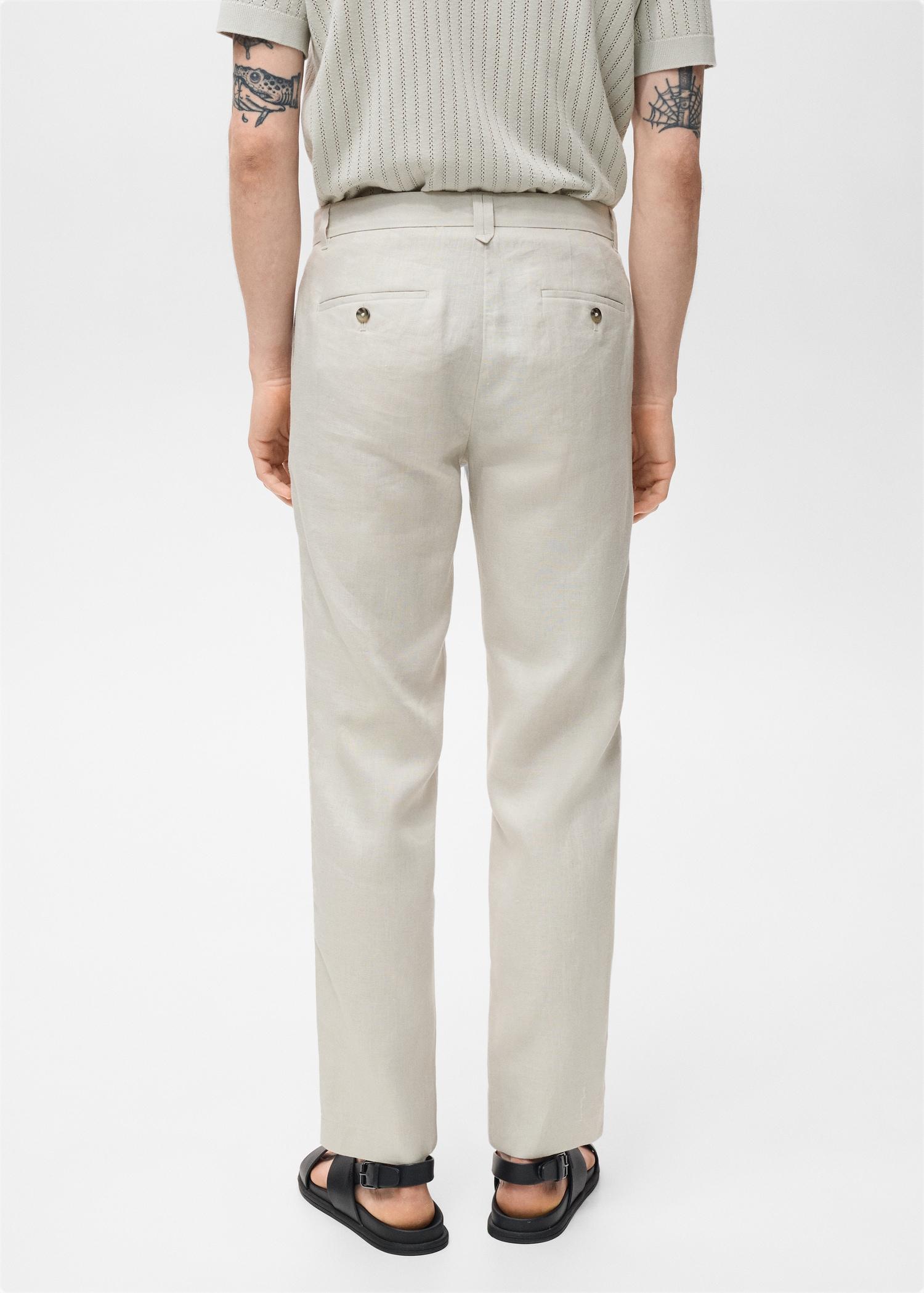 Slim-fit 100% linen pants - Men | MANGO USA Product Image
