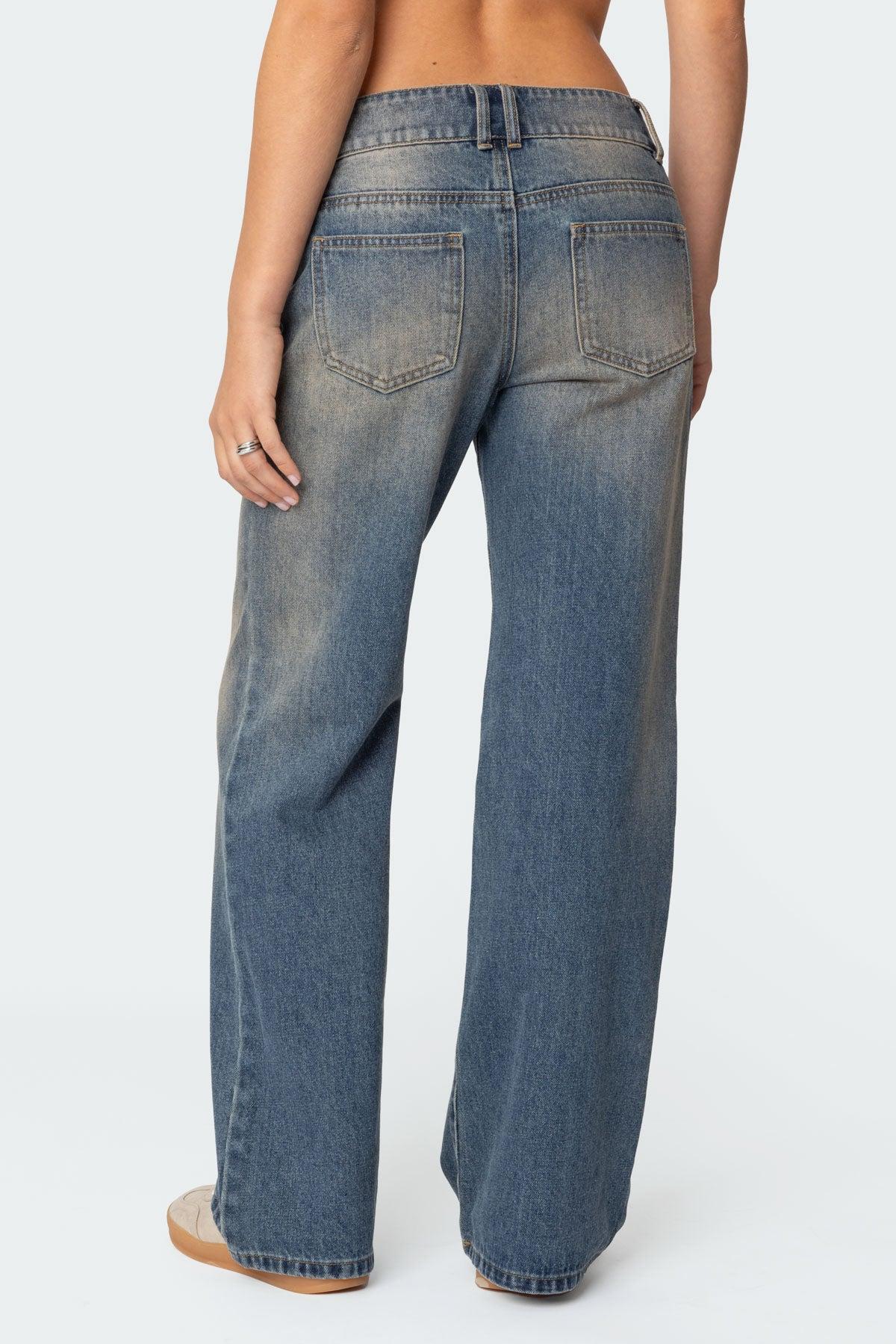 Jesi Washed Low Rise Baggy Jeans Product Image