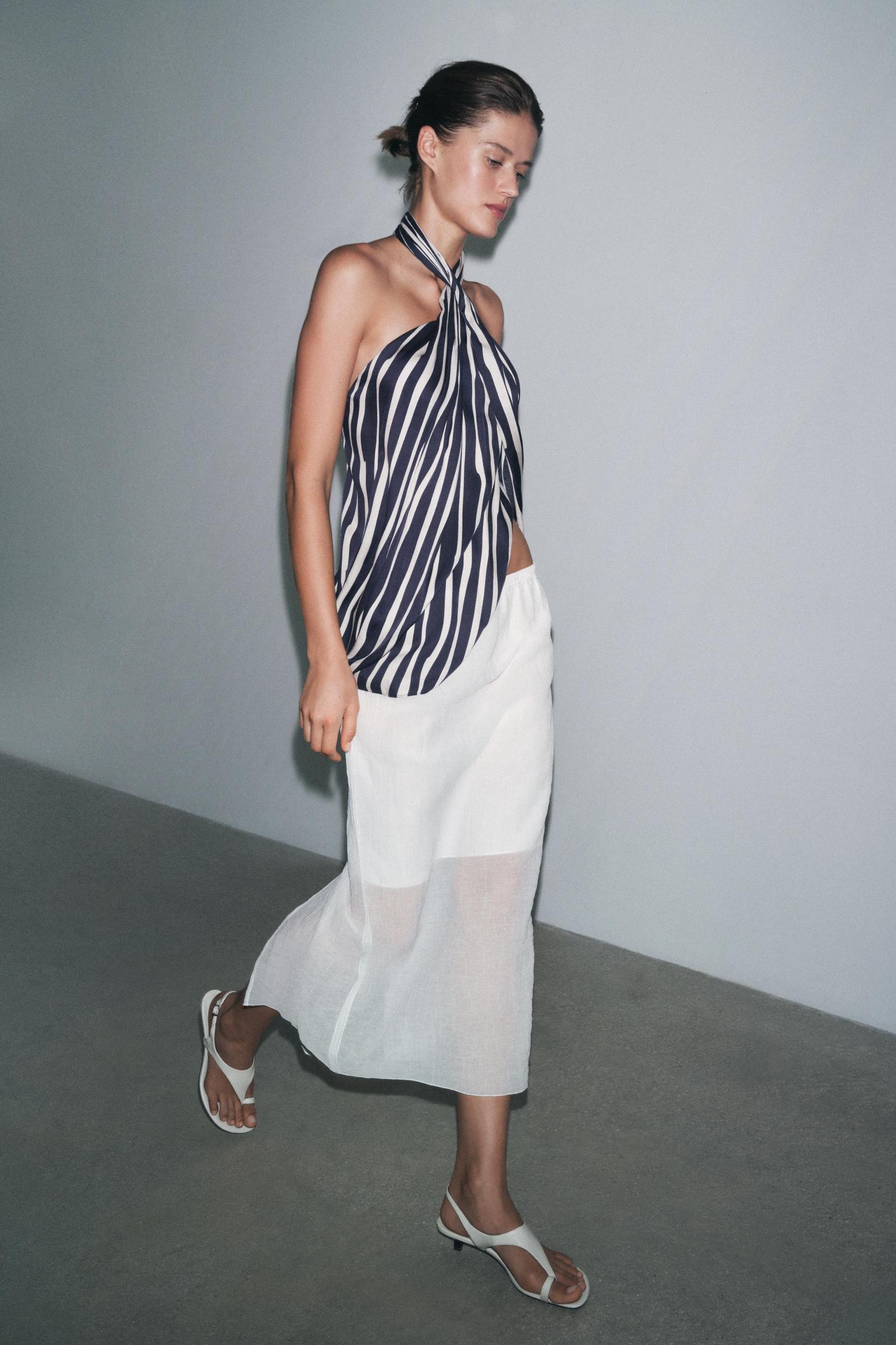 SEMI-SHEER MIDI SKIRT ZW COLLECTION Product Image