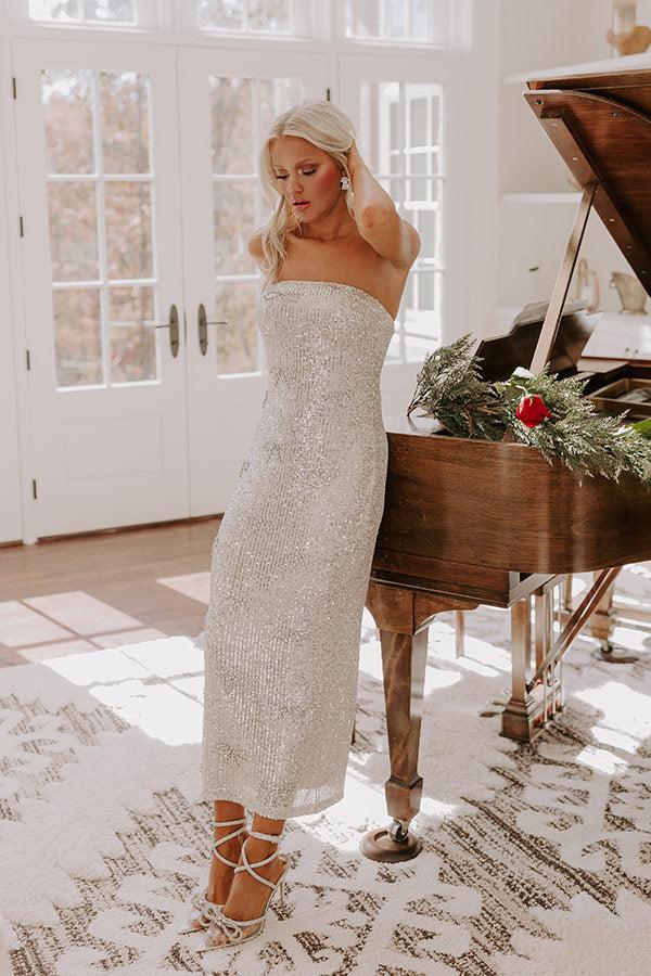 Coquette Crush Sequin Maxi Dress in Champagne Product Image