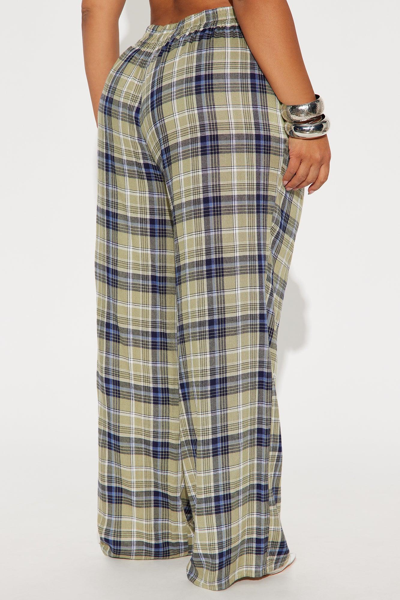 Crazy About You Plaid Boxer Pant - Sage Product Image