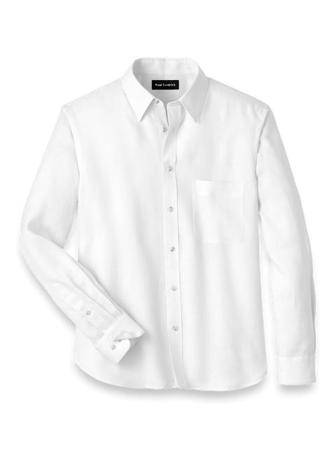 Linen Solid Casual Shirt - White Product Image