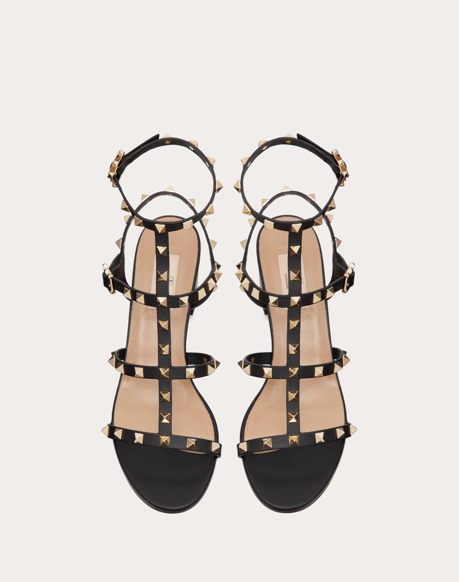 Rockstud Calfskin Ankle Strap Sandal 60 Mm Product Image