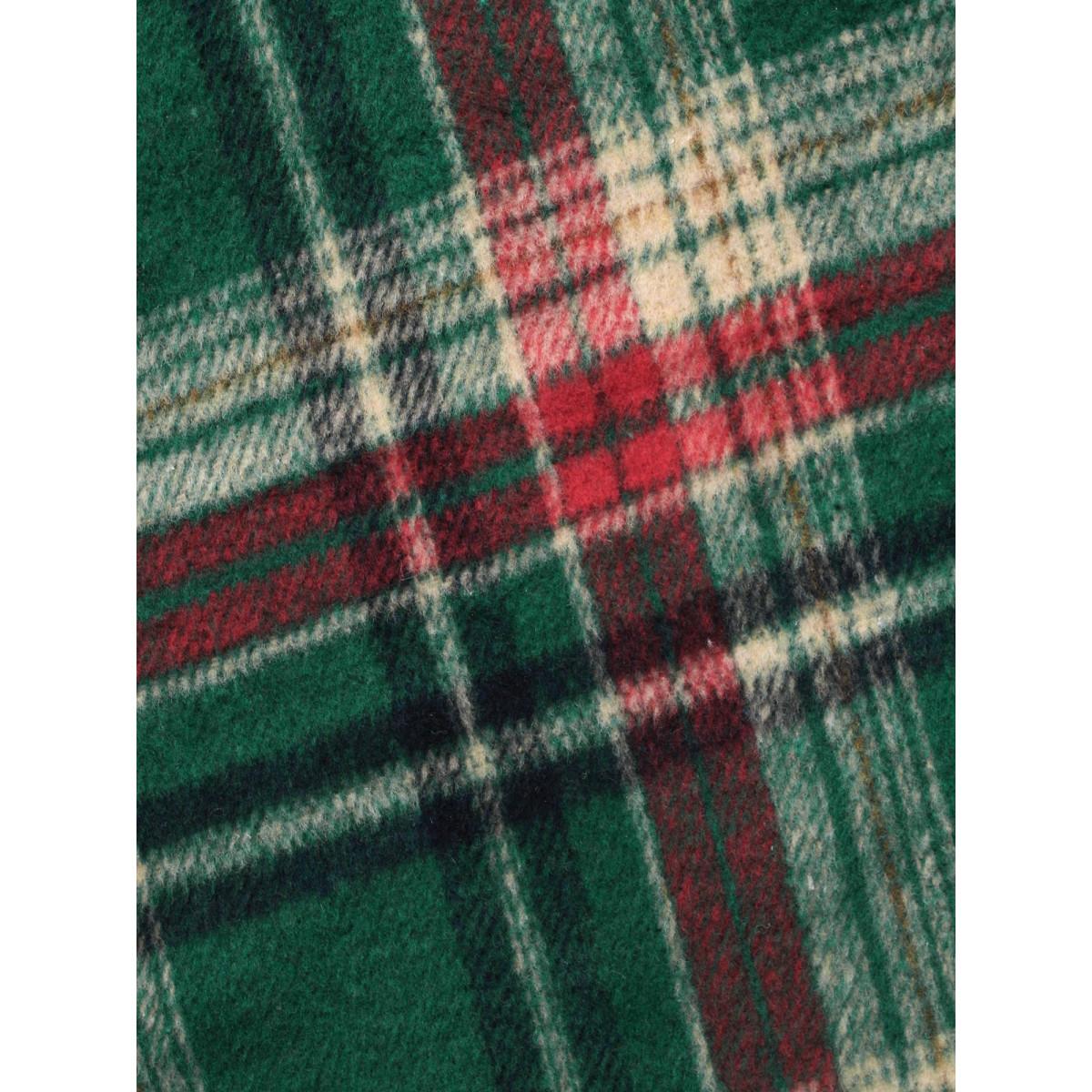 Plus Size Plaid Pattern Elastic Waist A-line Mini Skirt Women DarkGreen Retro Low stretch Slanted pocket Elegant Skirts BloomChic 22-24/3X Product Image