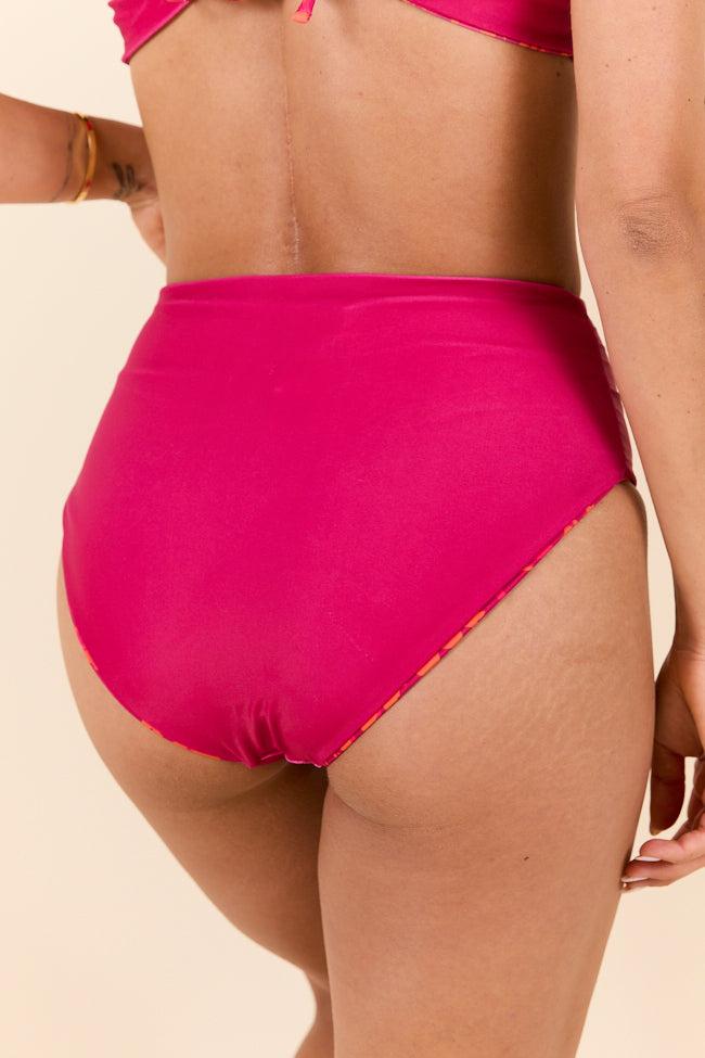 Tide Turner Pink Multi Print Reversible Bikini Bottoms Product Image