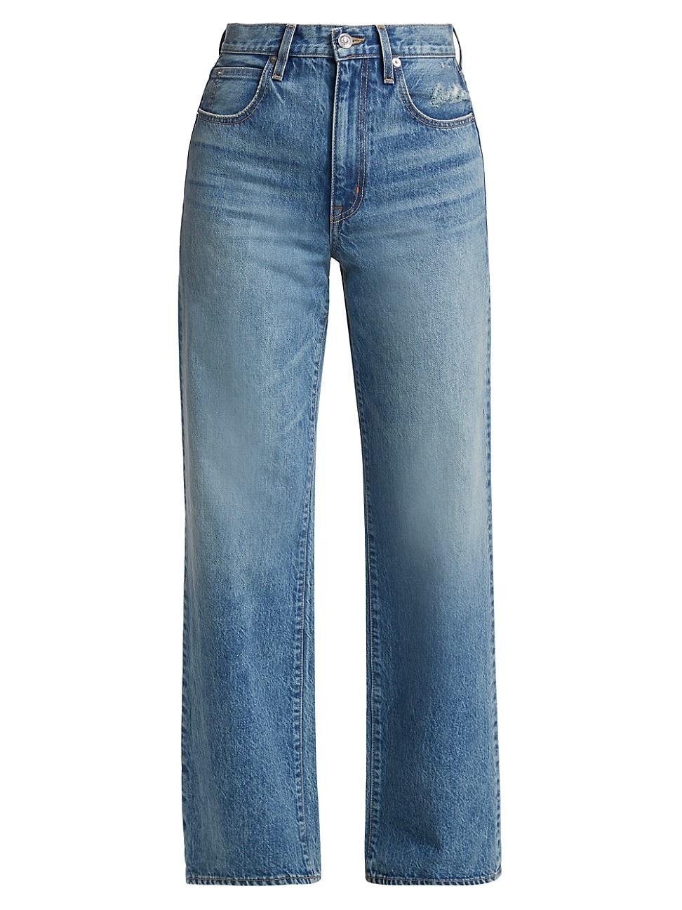 Womens Grace High-Rise Wide-Leg Jeans Product Image