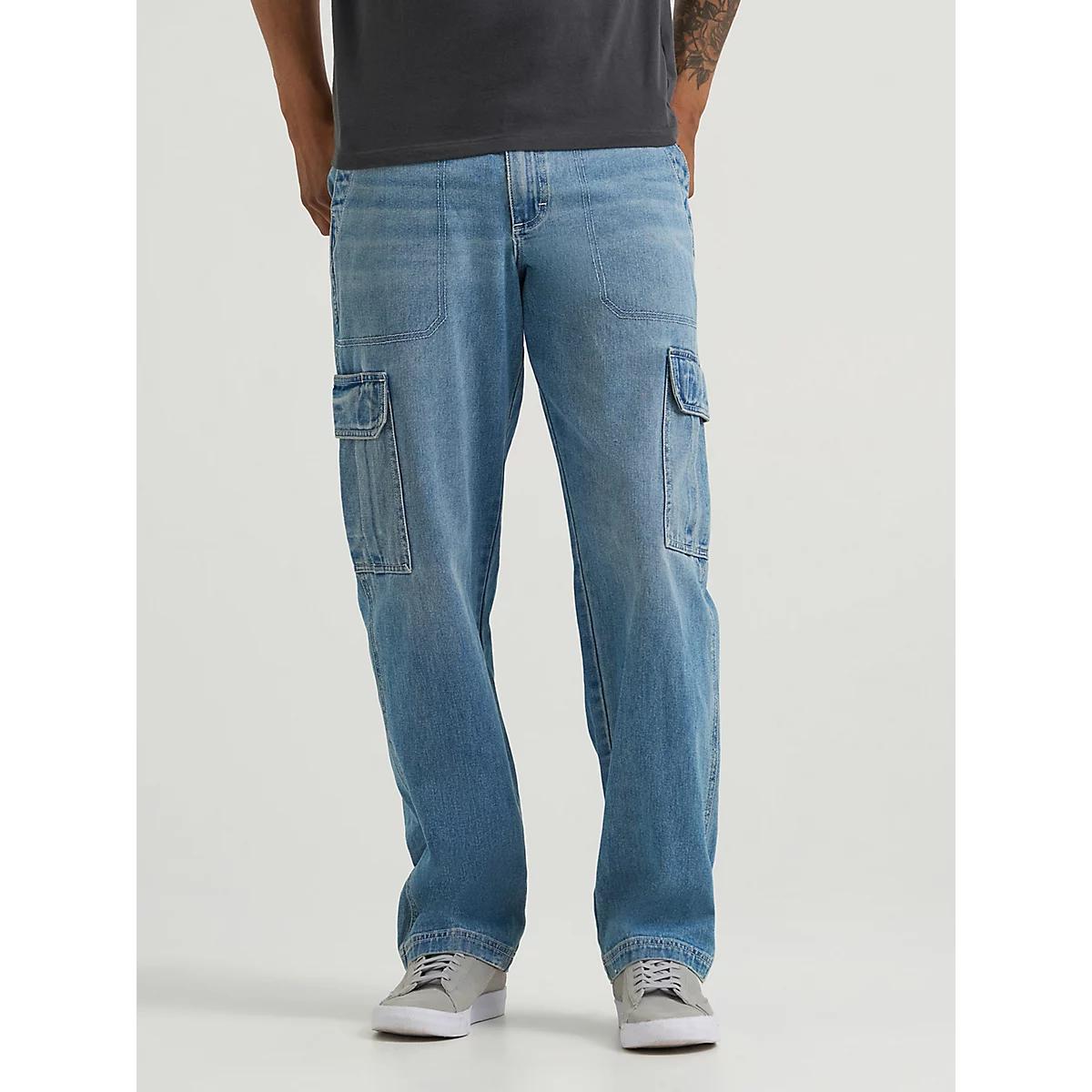 Men's Utility Denim Cargo in Mid Product Image