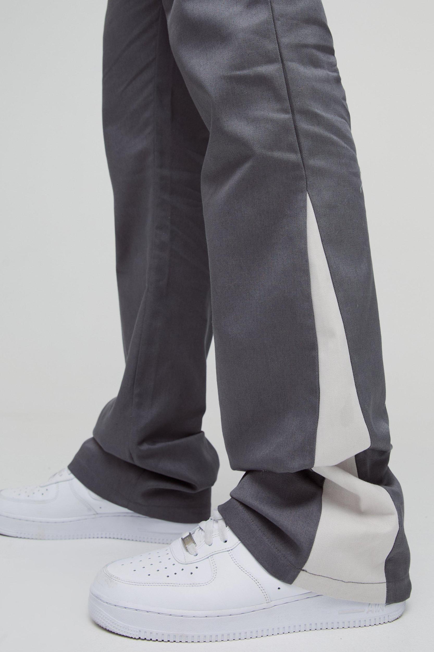 Tall Drawcord Waist Stacked Flared Gusset Pants | boohooMAN USA Product Image
