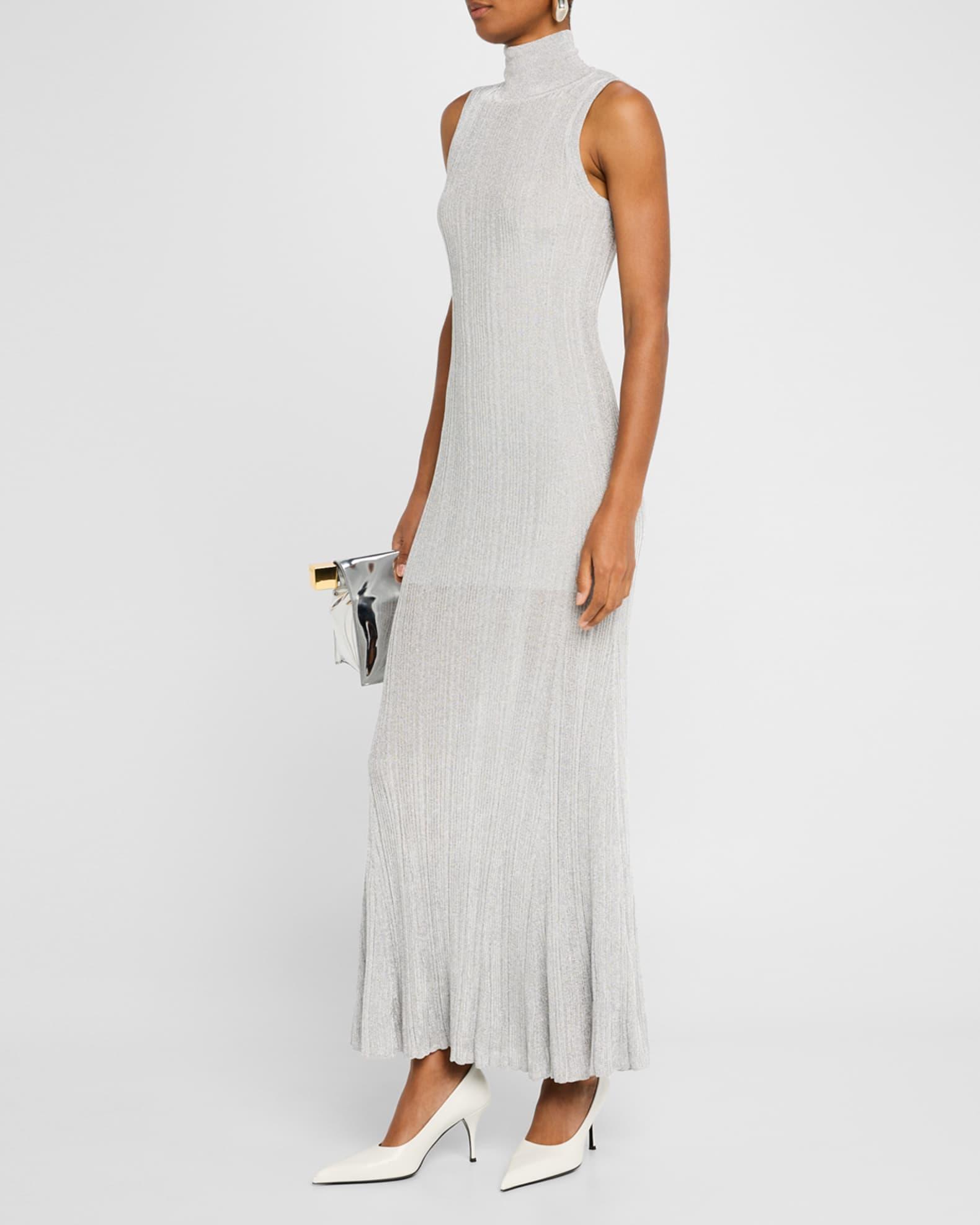 Arden Metallic Knit Turtleneck Maxi Dress Product Image