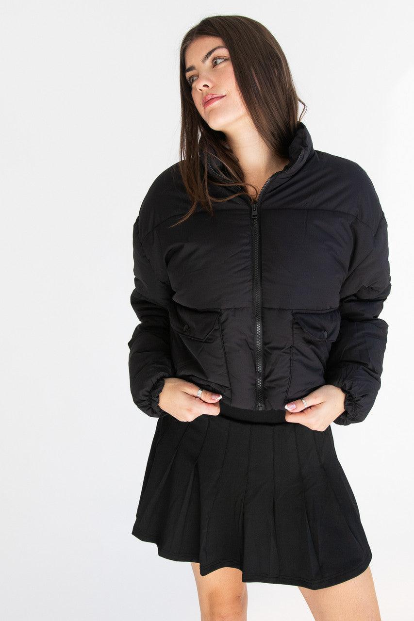 Stand Collar Cropped Puffer Jacket Product Image