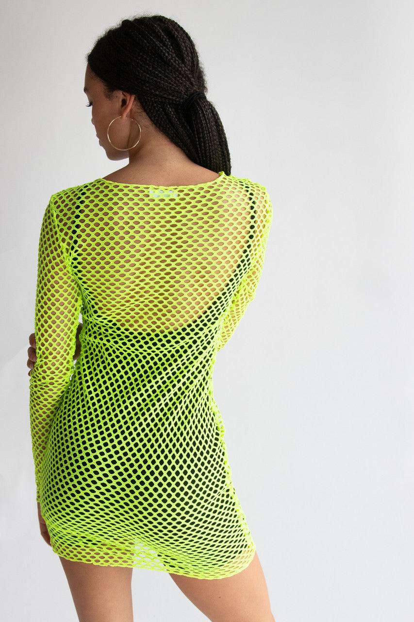 Neon Fishnet Dress Product Image