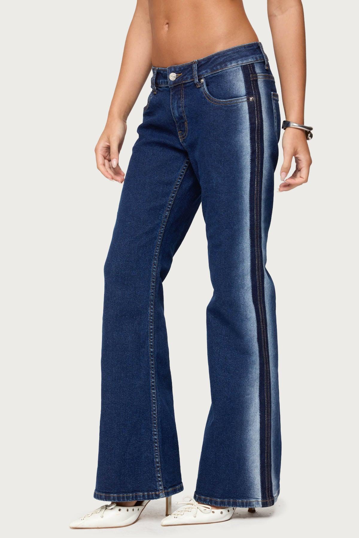 Airbrushed Low Rise Flared Jeans Product Image