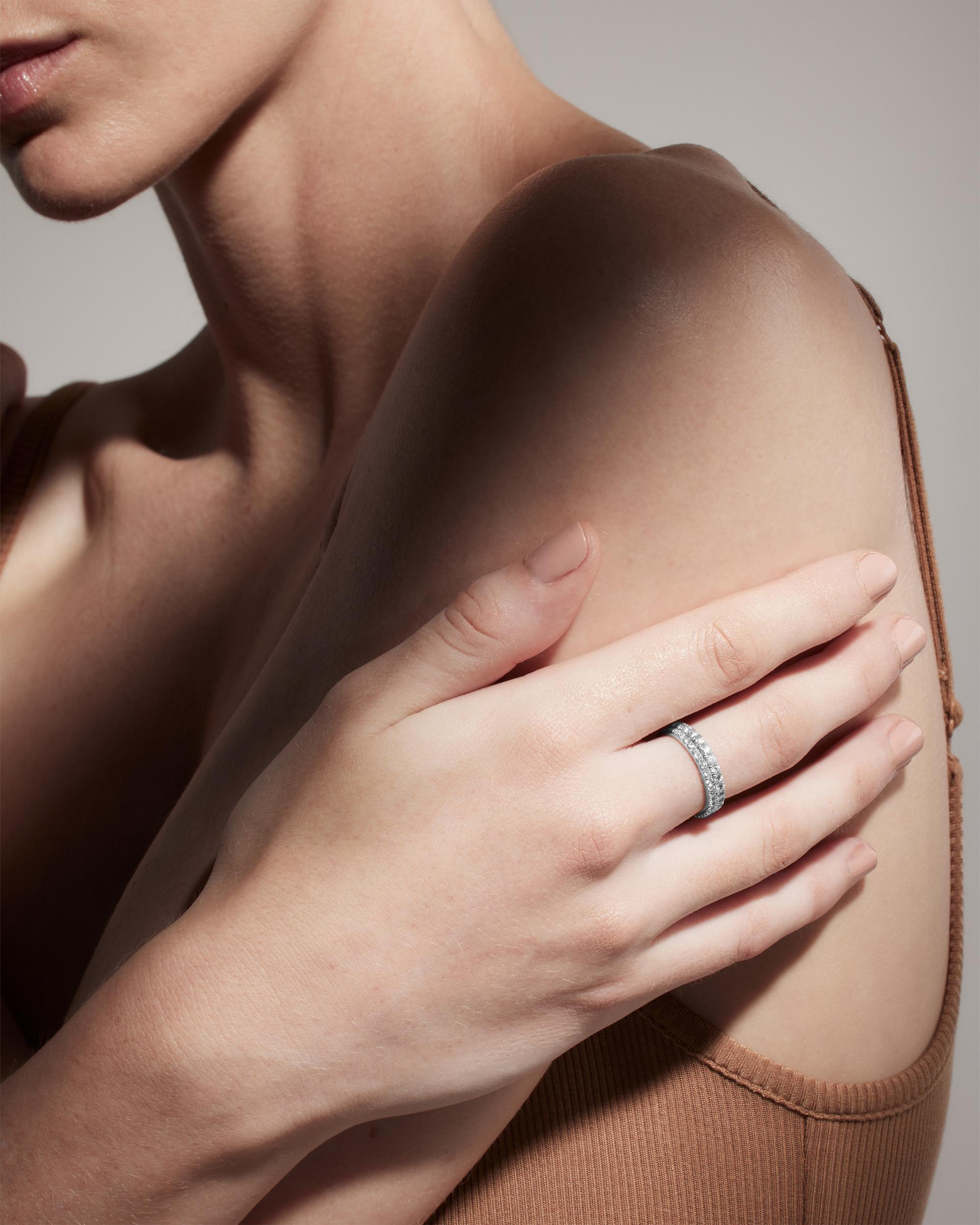 Quince | Women's Diamond Pave Halfway Band Rings Product Image