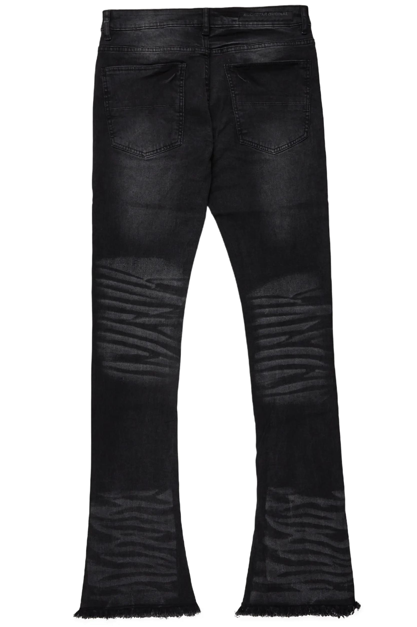 Florence Black Stacked Flare Jean Male Product Image